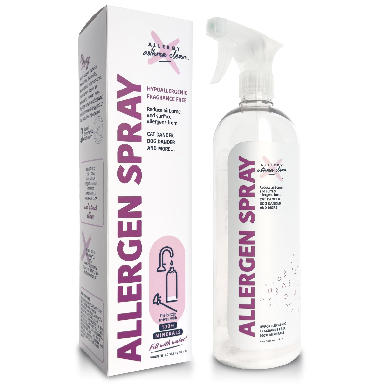 Allergen Spray, Pets, Dust Allergies & More, Air & Surface, Just Add Water, B…