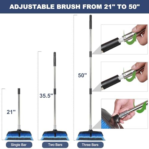 50″ Dip Car Wash Brush with Long Handle for Washing Cleaning House Siding Solar