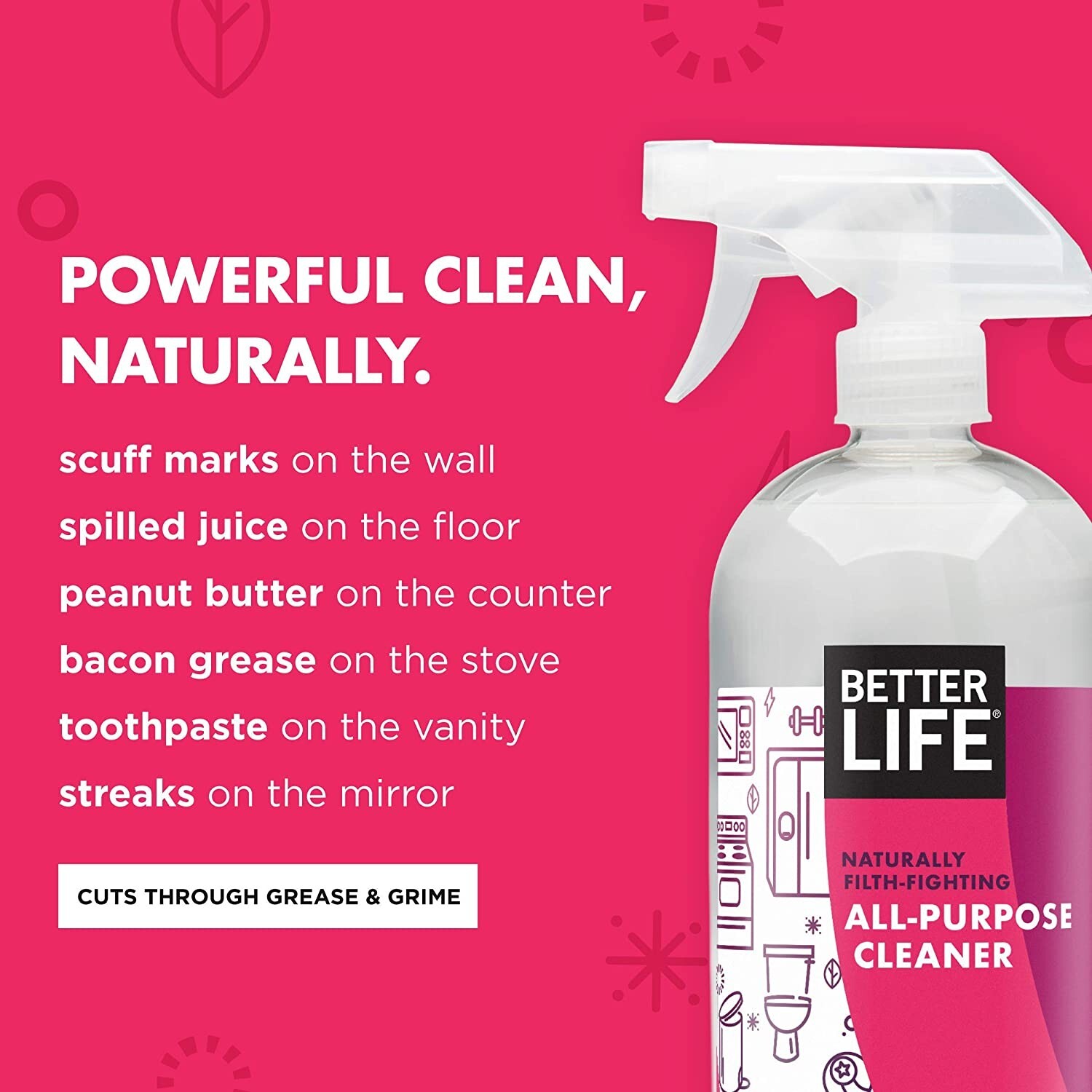 2 Pc Better Life Multi-Purpose Cleaner, Pomegranate, 32 Fl Oz Liquid New