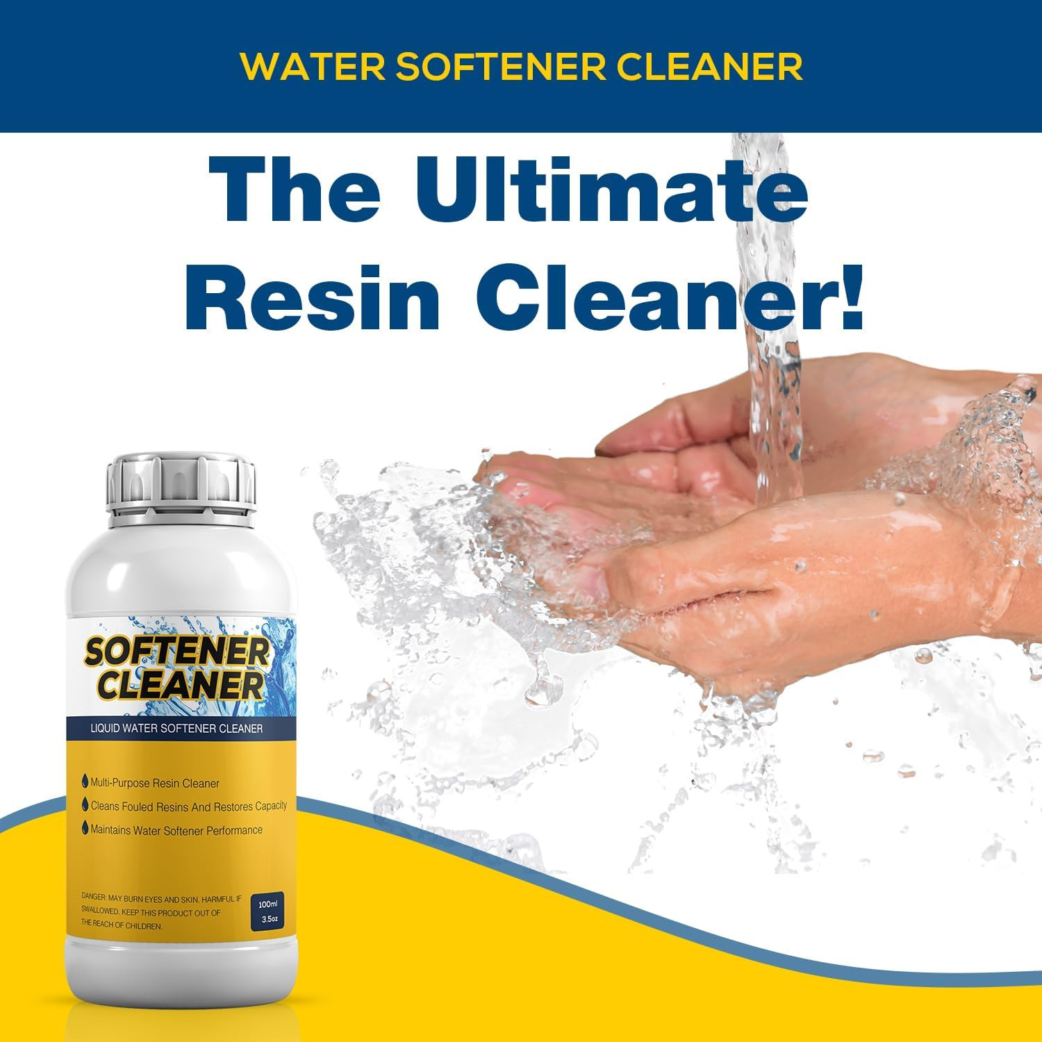 4-Pack Liquid Water Softener Cleaner, Water Softener Cleaner Solution Universal