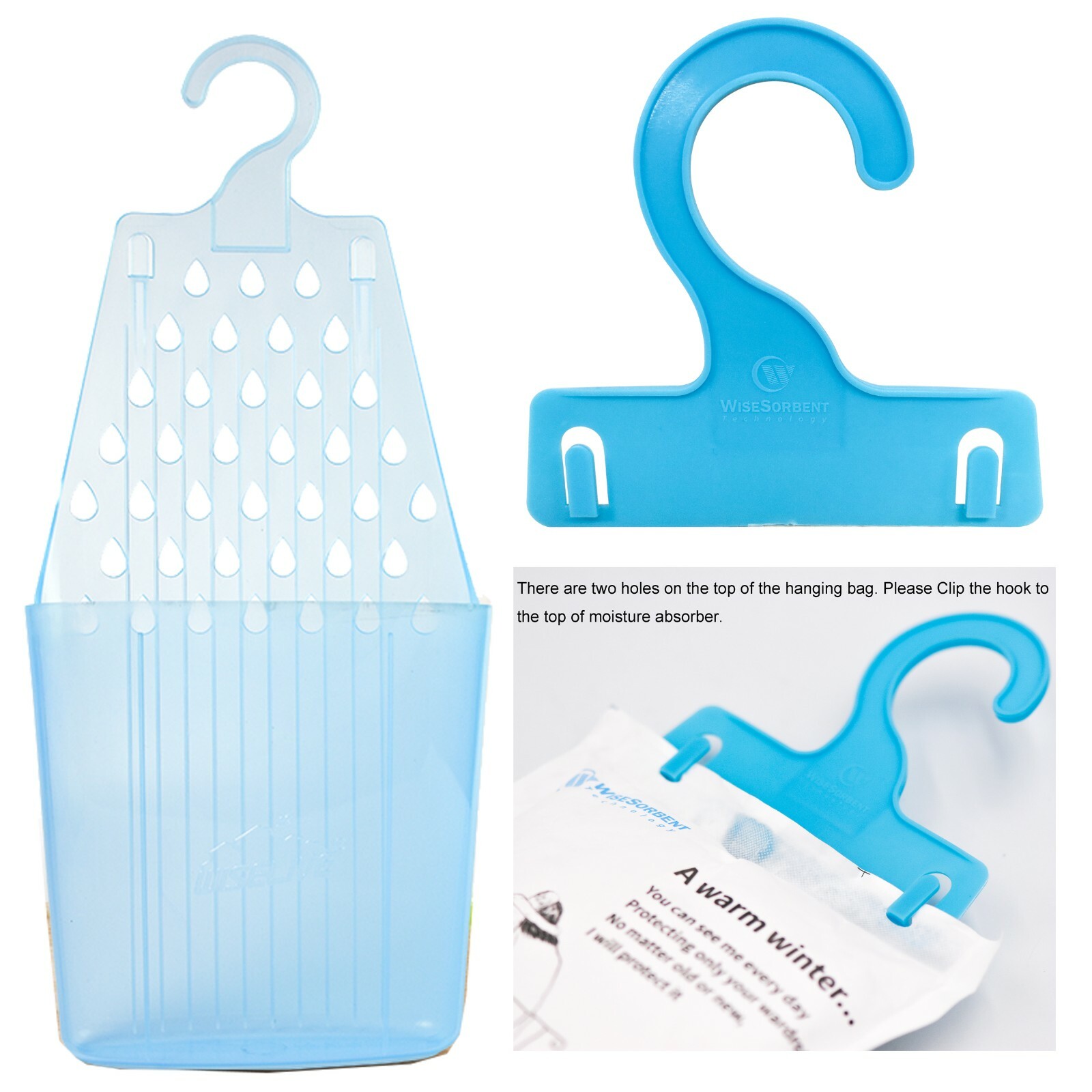 Moisture Absorber Hanging Bags Hanging Closet Dehumidifier Bags-Pack of 8 Pack