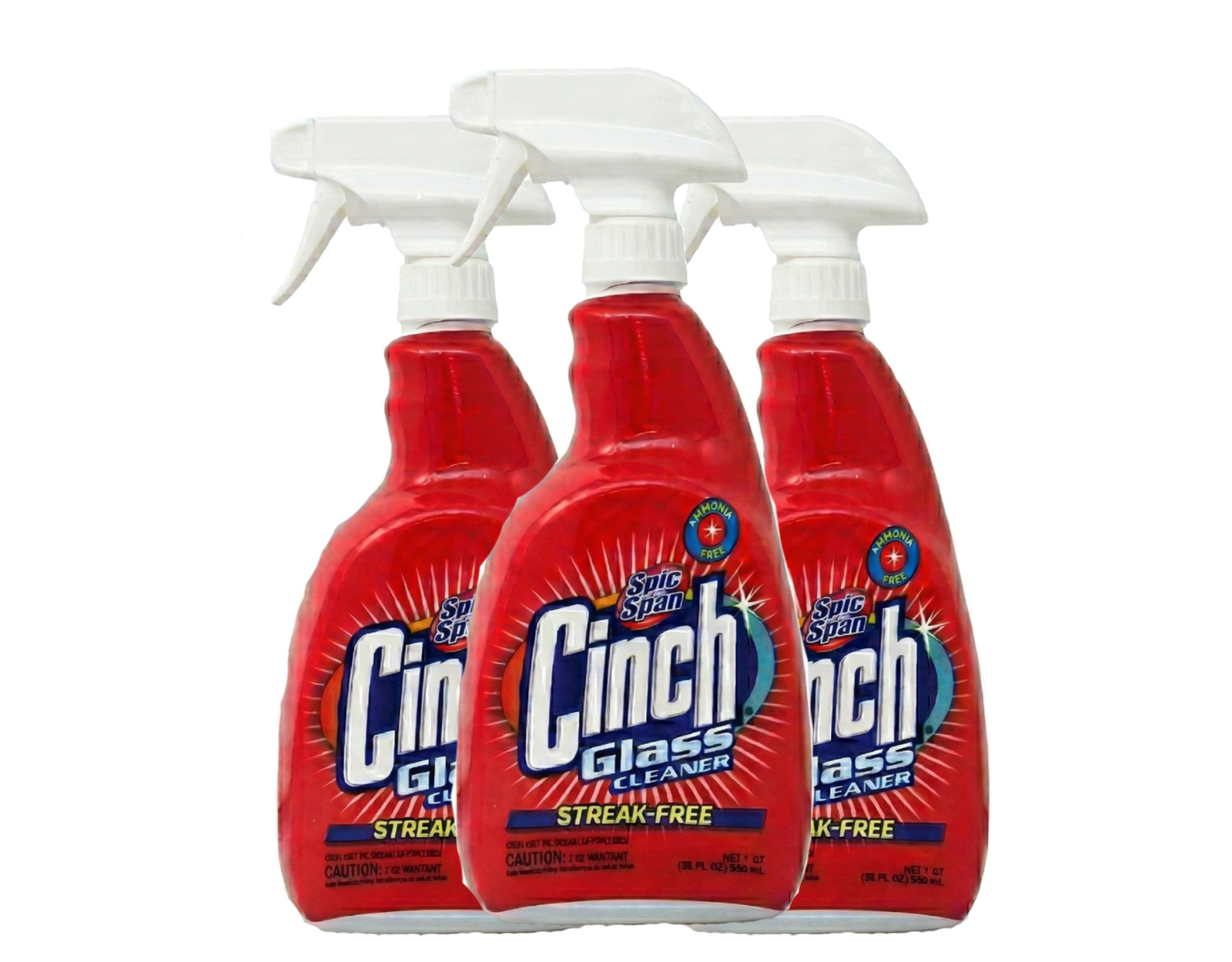 Spic and Span Cinch Glass Cleaner 32 oz Streak 3 Pack