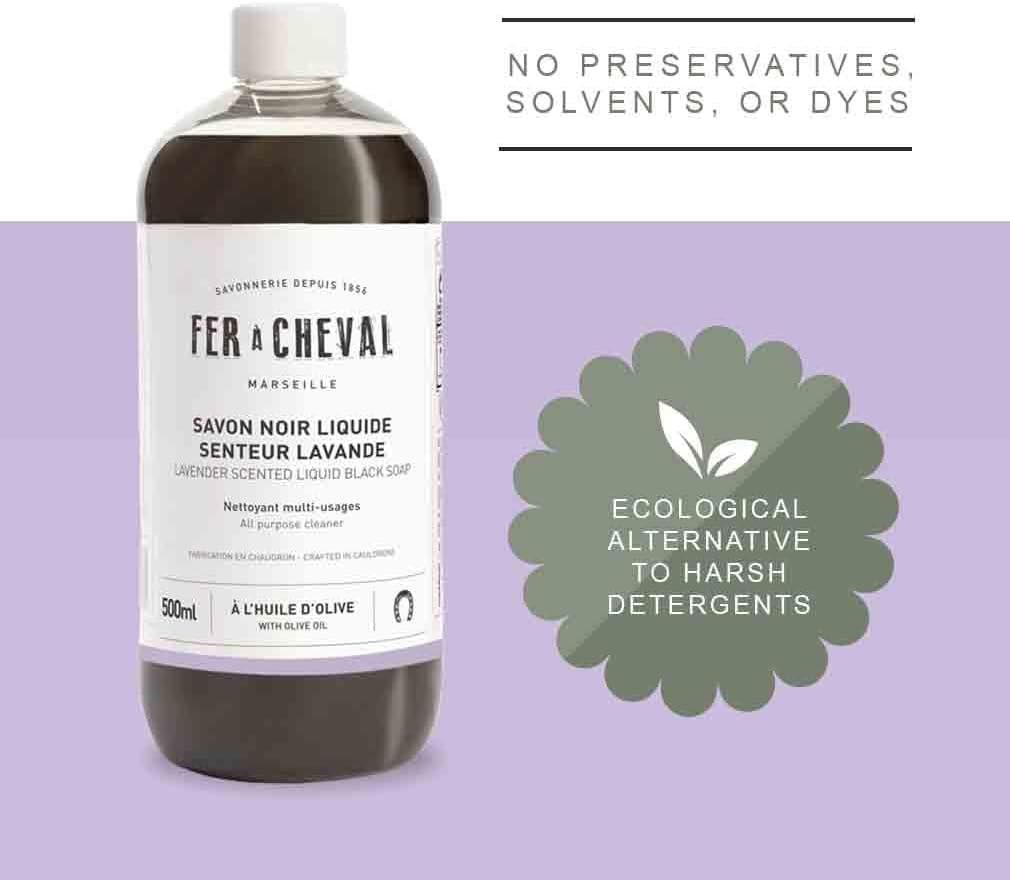 Fer à Cheval All Purpose Cleaner, Lavender Scented Liquid Black Soap Multi…