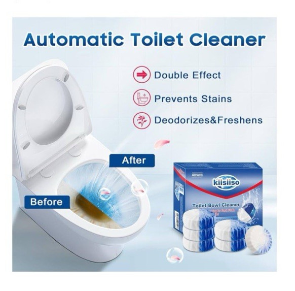 Toilet Bowl Cleaner Tablets – 40 Pack Long-Lasting Formula – Septic Safe & Fresh