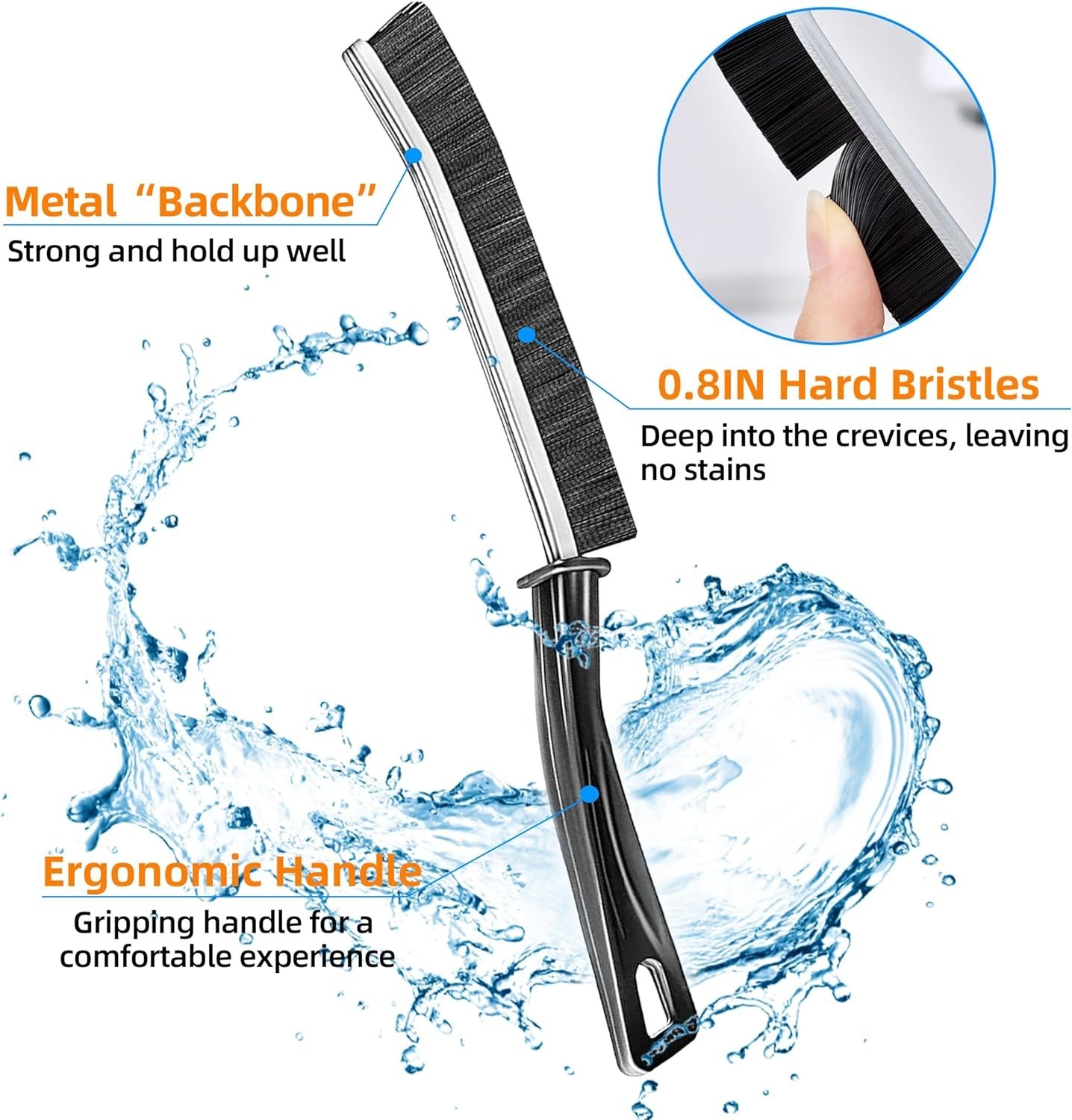 3 Pack Multifunctional Scrub Brush, for Window/Toilet/Grout/Faucets/Car