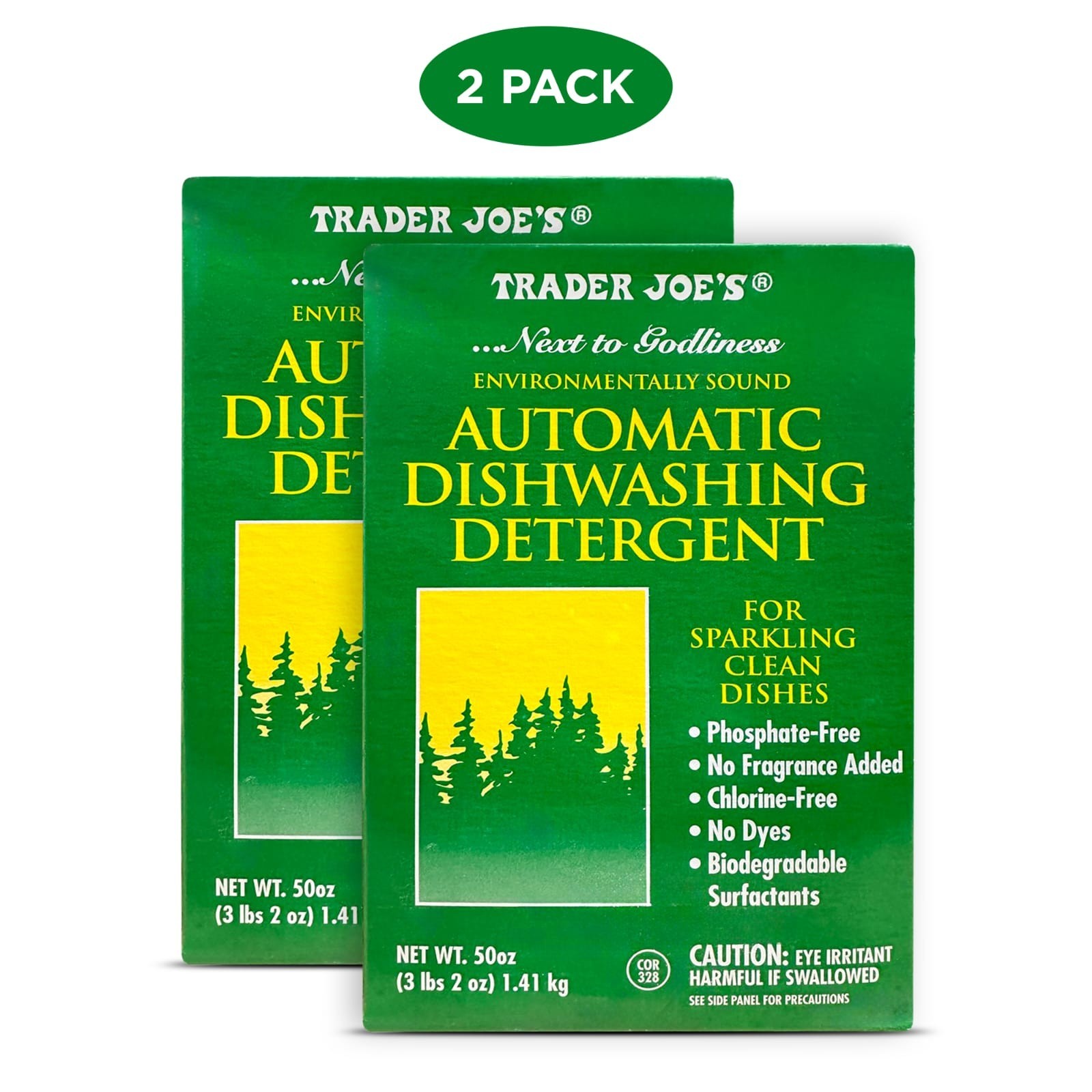 2 Pack Trader Joe Automatic Dishwasher Detergent Packs Free & Clear For Sparklin