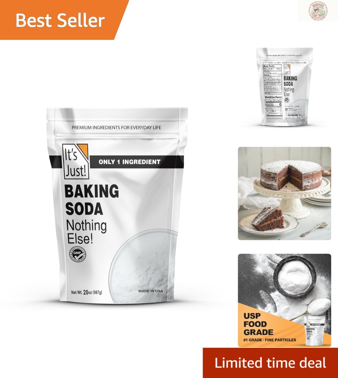 Gluten-Free 20 Ounce Baking Soda – Perfect for Cooking, Cleaning, & Bath Bombs