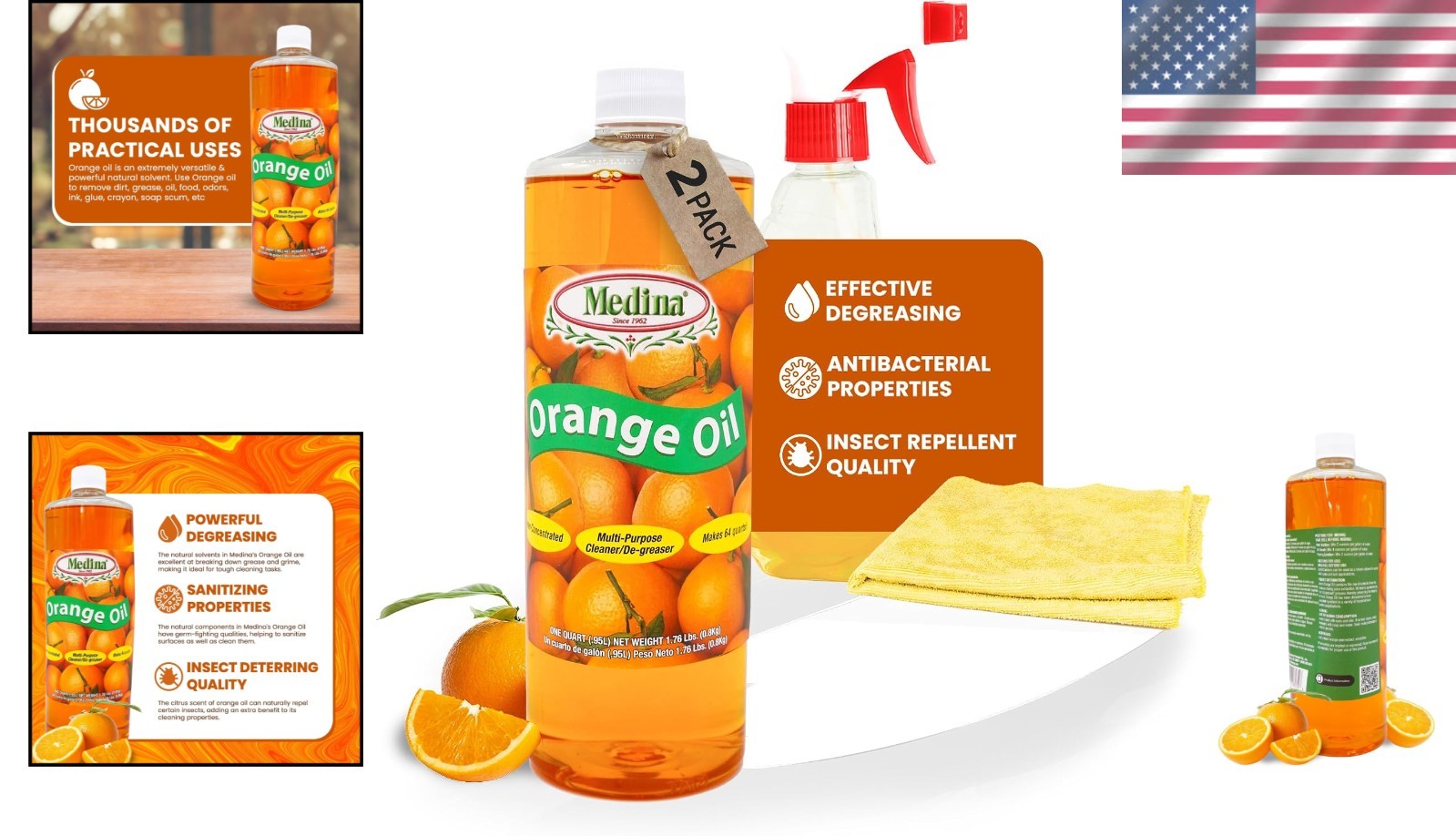 Potent Orange Oil for Wood Treatment – 32oz, 2-Pack