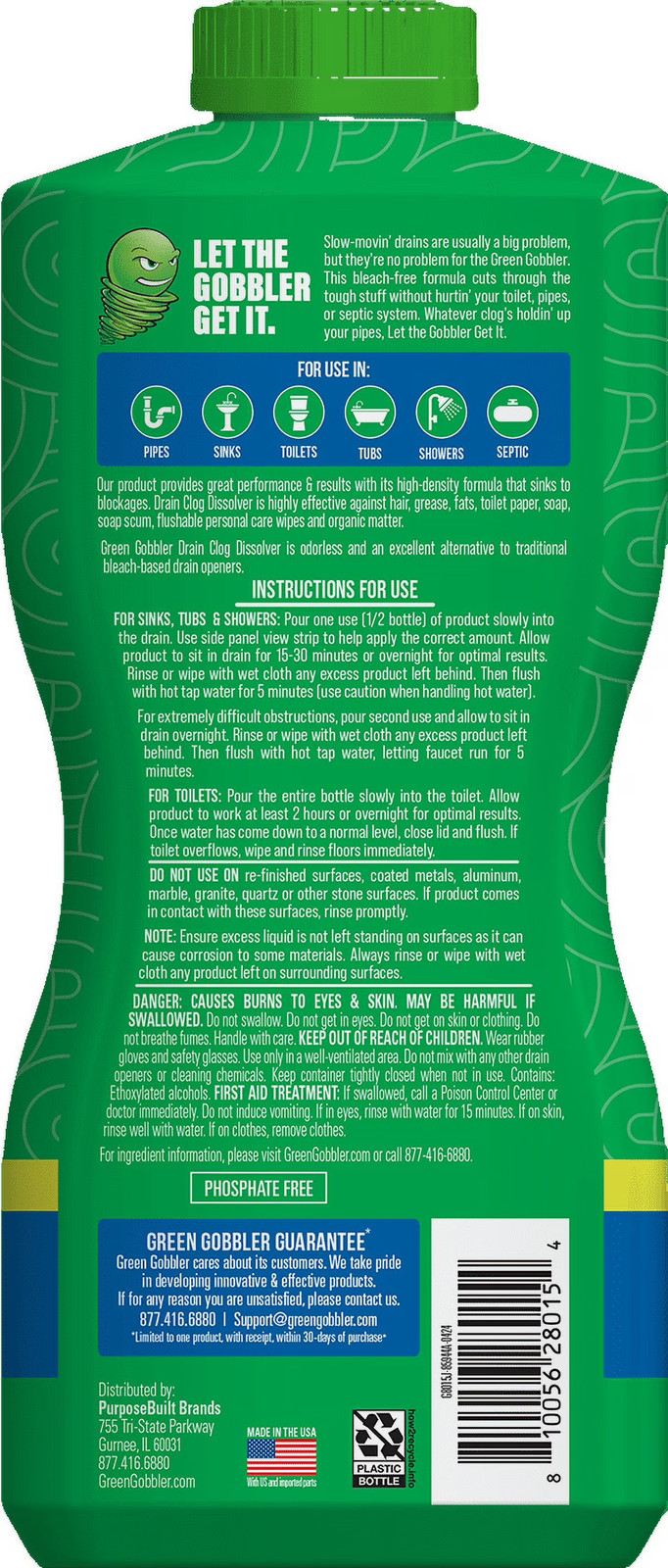 Drain Clog Dissolver, Drain Opener-Cleaner, Toilet Clog Remover, 31 oz