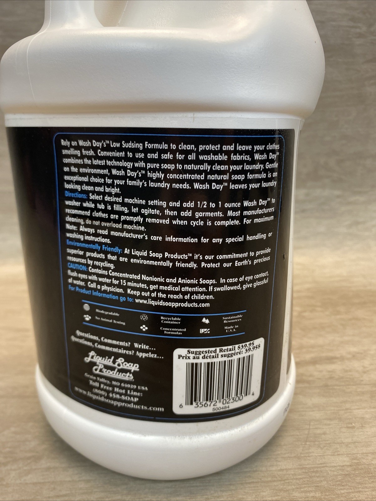Liquid Soap Product Wash Day Laundry Detergent Super Concentrate gallon Bottle