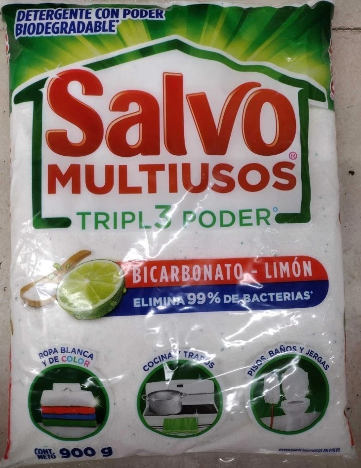 2X Salvo Multi Use Detergent ( Salvo Multiusos Detergente ) 2 Bags Of 900g Each