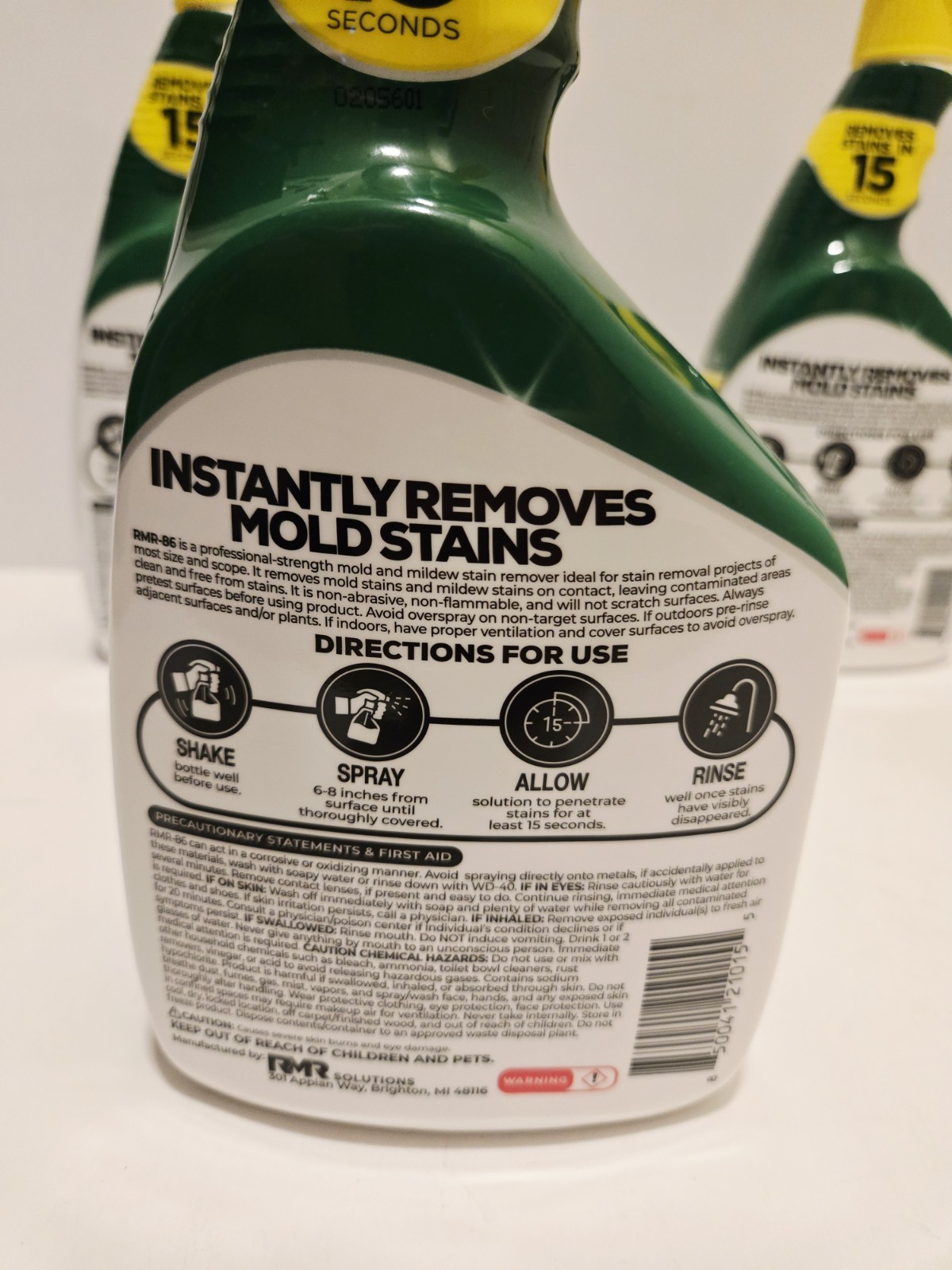 RMR-86 Solutions Instant Mold & Mildew Stain Remover Multi Surface 32oz Lot of 3