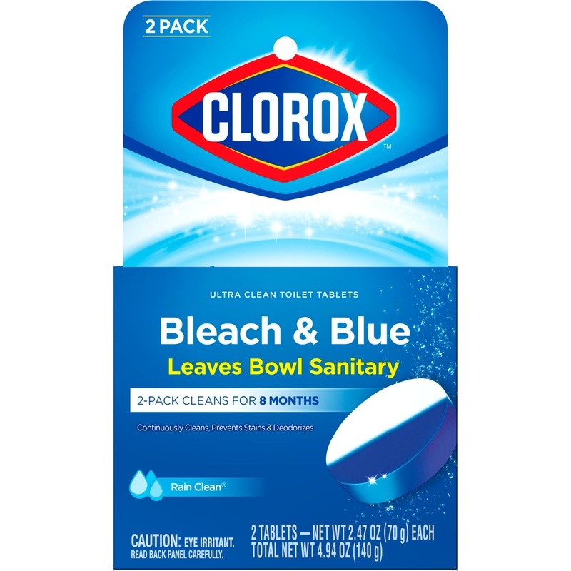 Ultra Clean Toilet Bowl Cleaner Tablets Bleach Deodorizer 2 Count Rain Scent New