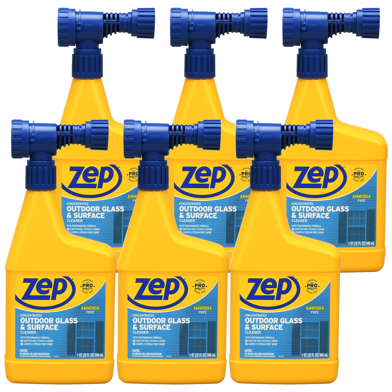 Zep Hose End Outdoor Glass and Surface Cleaner – 32 oz (Case of 6) – U49910 –