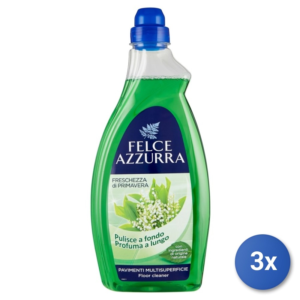 3X Felce Azzurra Floor Cleaner 1000 Ml. Spring