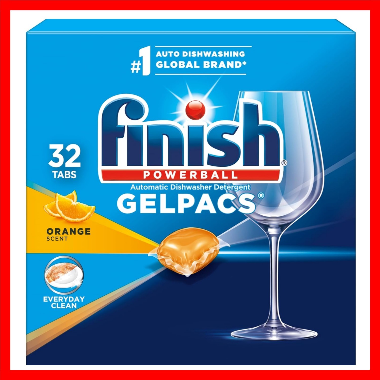 Gelpacs Dishwasher Detergent, Orange Scent, 32 Count