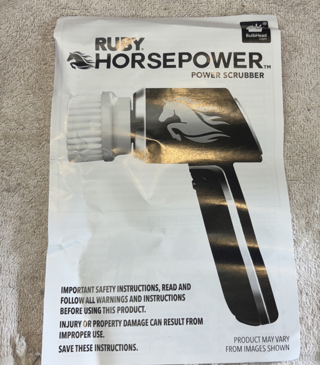 Ruby Horsepower Handheld Cordless Rechargeable Spinning Power Scrubber Ship FREE