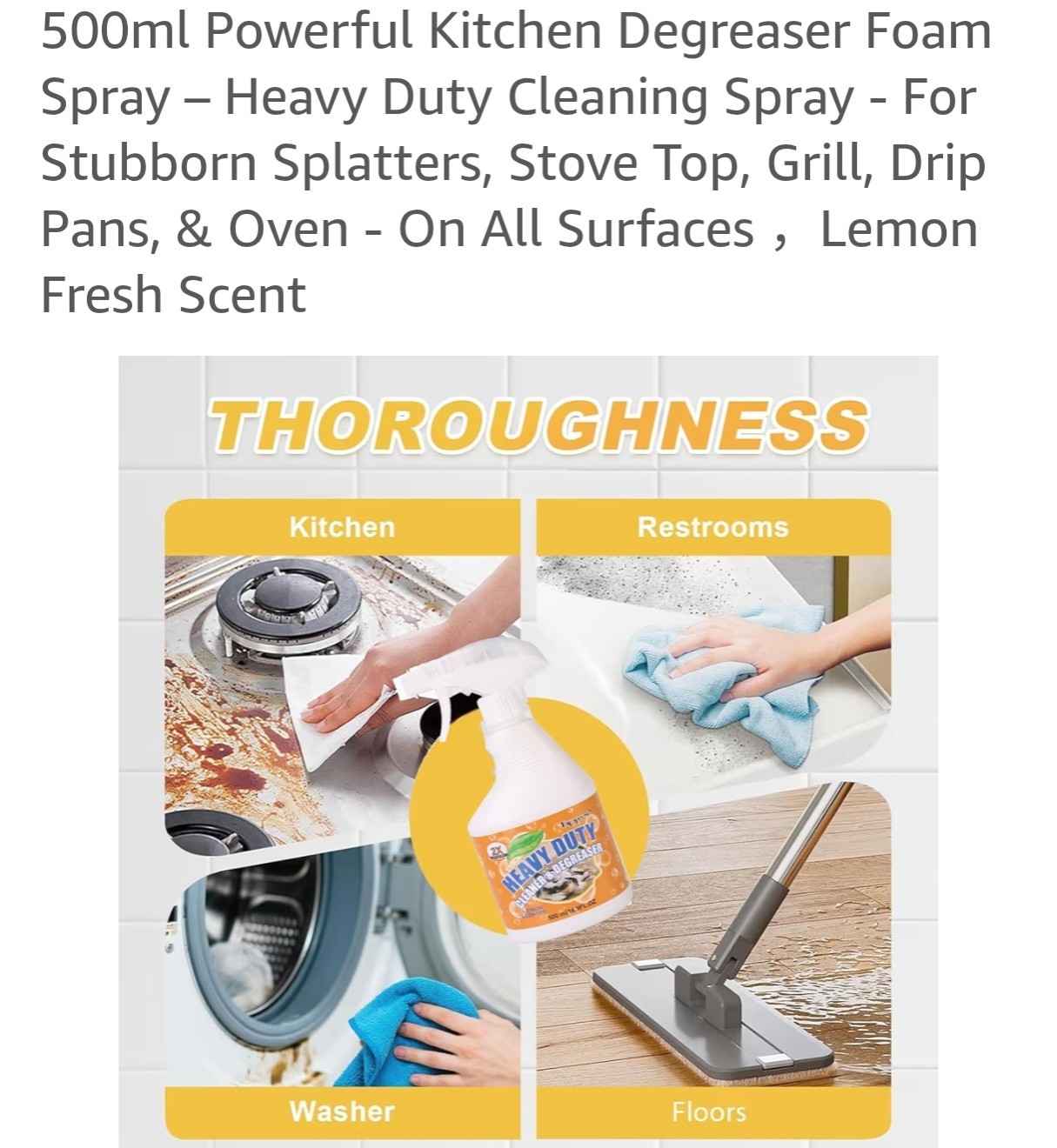 500ml Powerful Kitchen Degreaser Foam Spray – Heavy Duty Cleaning Spray B40