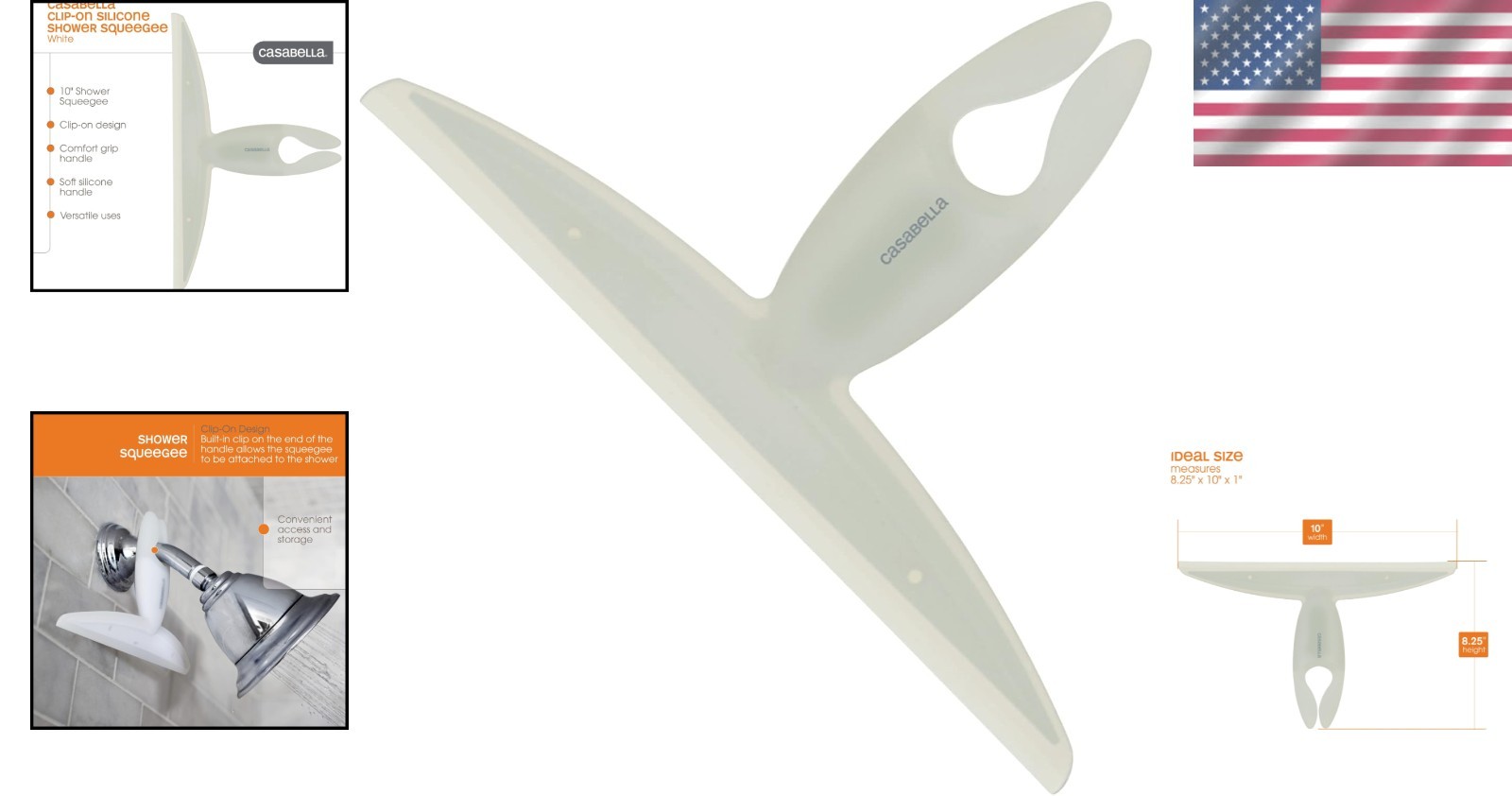 White Silicone Squeegee with Clip-On Feature – 10