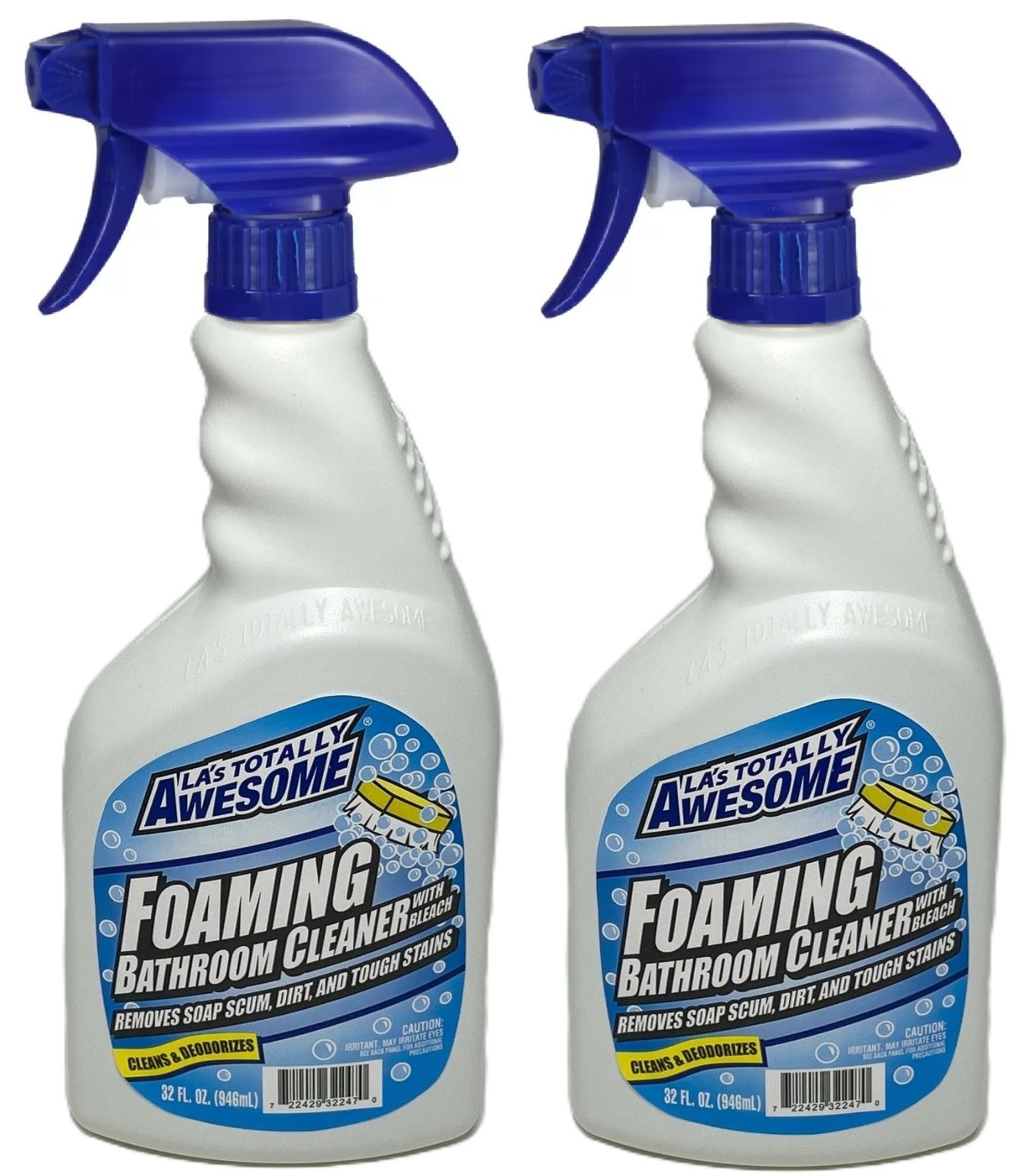 Pack of 2- LA’s Totally Awesome Foaming Bathroom Cleaner With Bleach (32 Fl Oz)