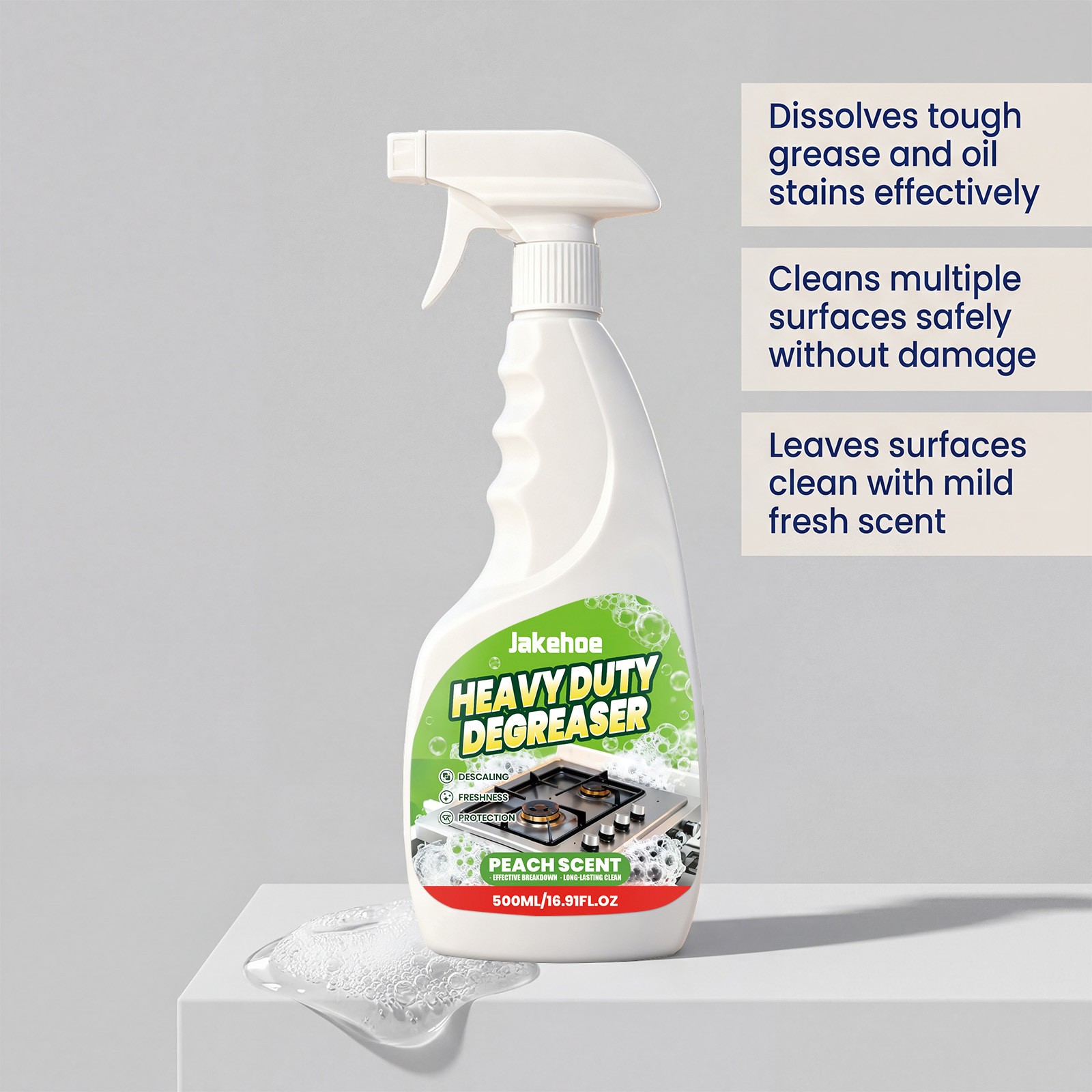 Heavy Duty Kitchen Degreaser Spray,17oz Multipurpose Degreaser For Stove, Oven