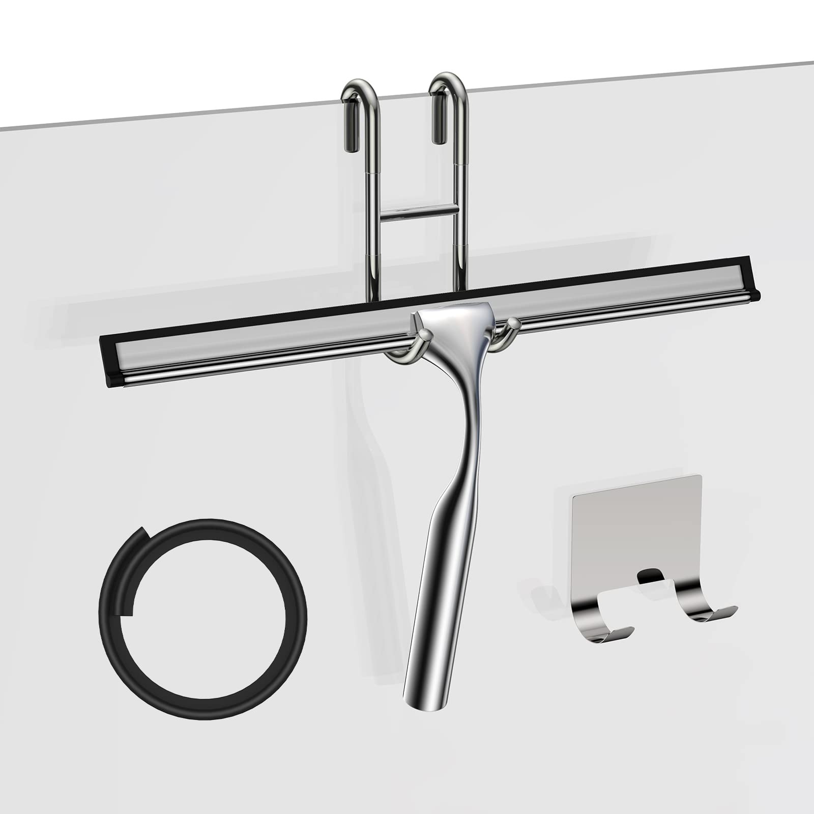 Shower Squeegee for Glass Door Stainless Steel Bathroom Squeegee Window Wiper…