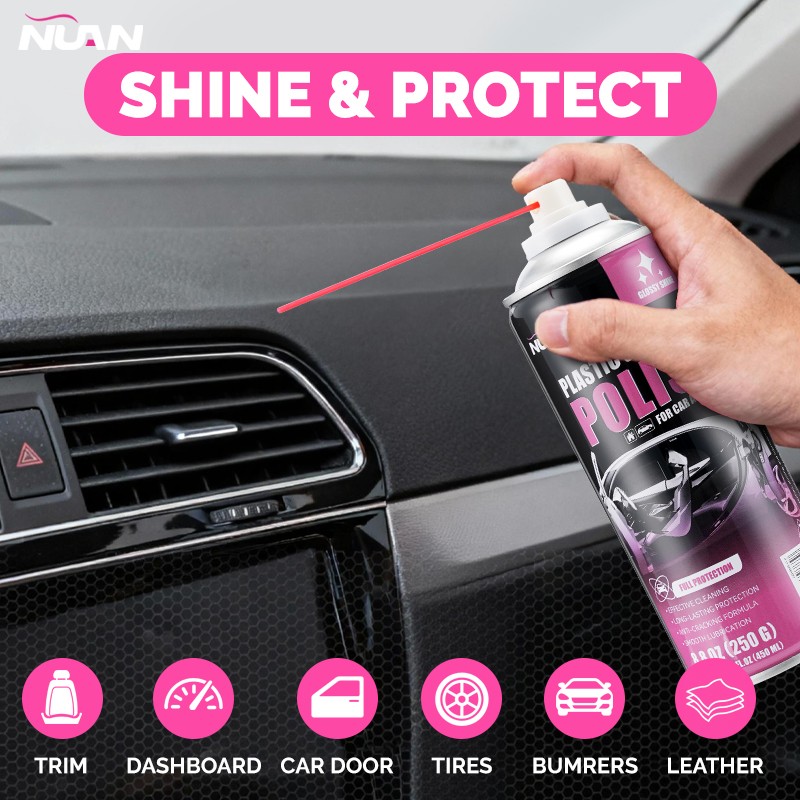 3pcs Car Interior Cleaner Car Interior Cleaner, Vehicle Interior Polish, 450ml