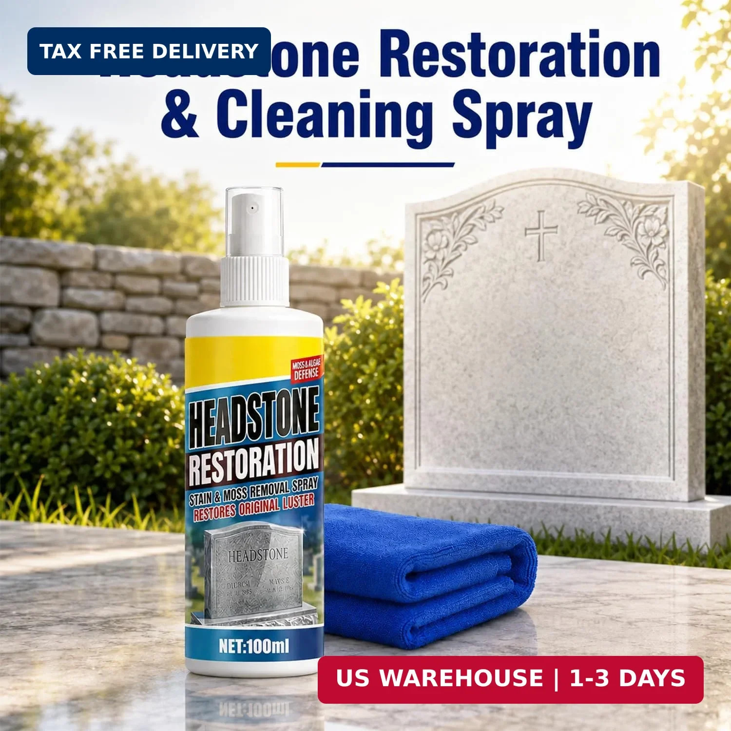 Headstone Restoration & Cleaning Spray,Tombstone & Monument Cleaning Spray,for G