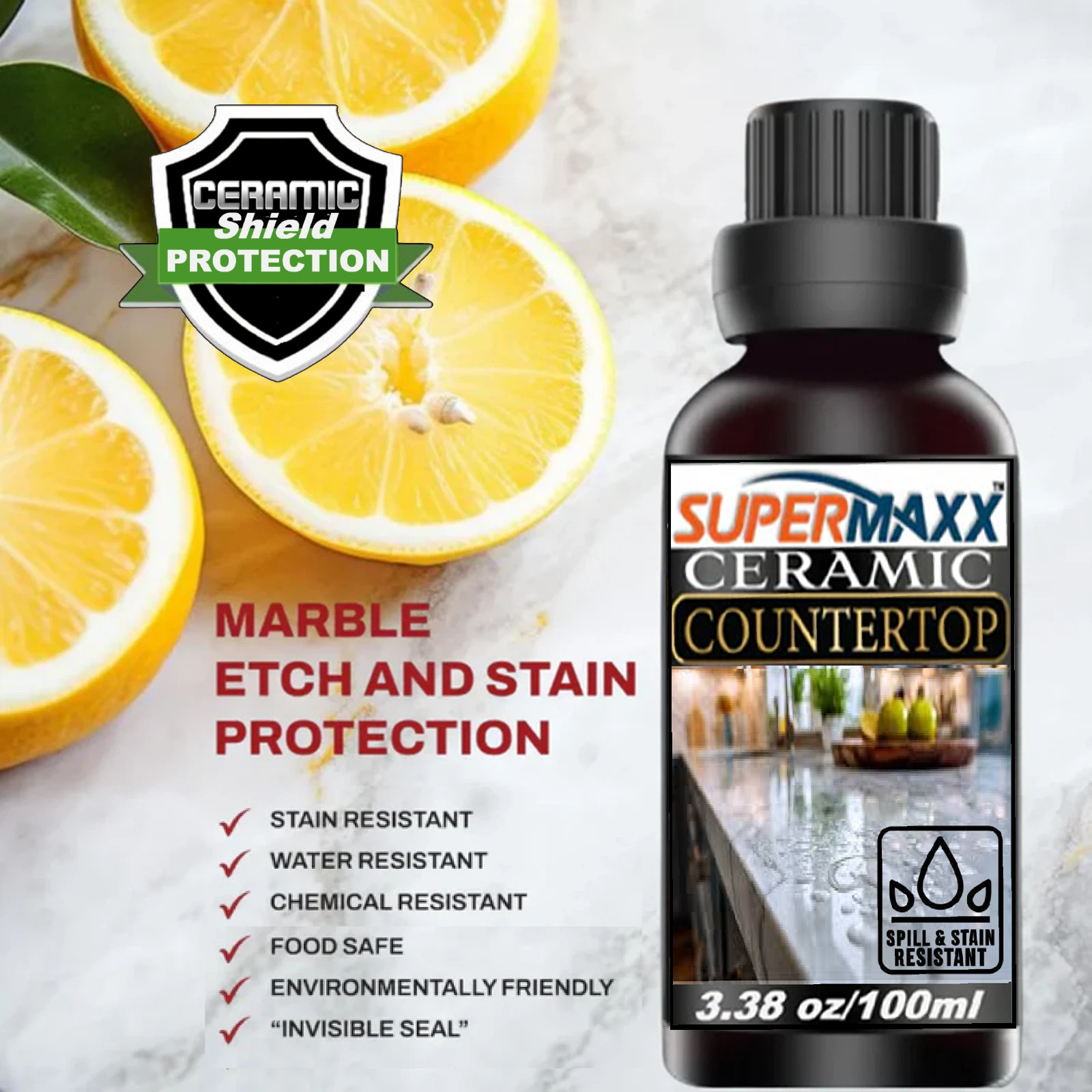 SUPERMAXX STONE SEALER CERAMIC COATING ADVANCED ”STAIN & ETCH RESISTANCE” KIT