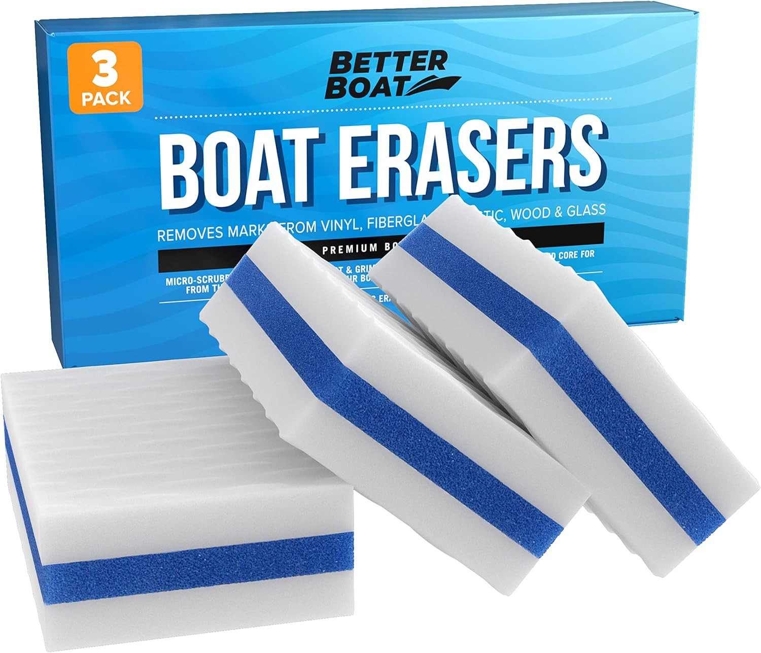 Boat Erasers by Better Boat – Cleaning Sponge for Scuff Marks & Grime, Marine Ac