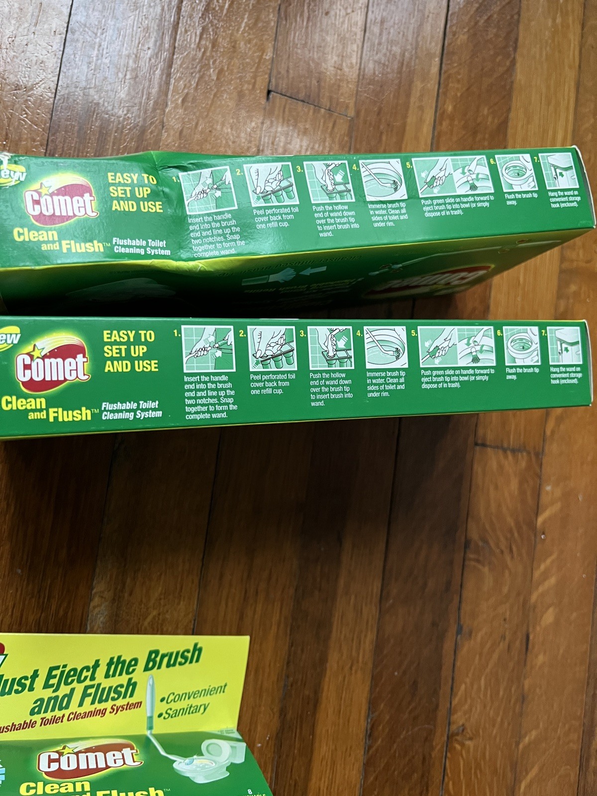 HTF Comet clean and flush Wand (2) + brush refills 3 New Packs Vintage Cleaning