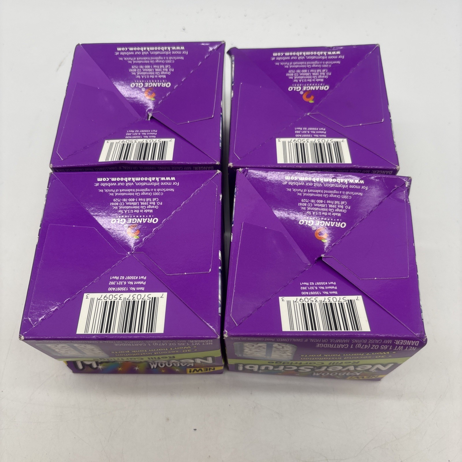 Kaboom [Orange Glo] Never Scrub! No-Clean Toilet Cartridge Refills – Lot of 4