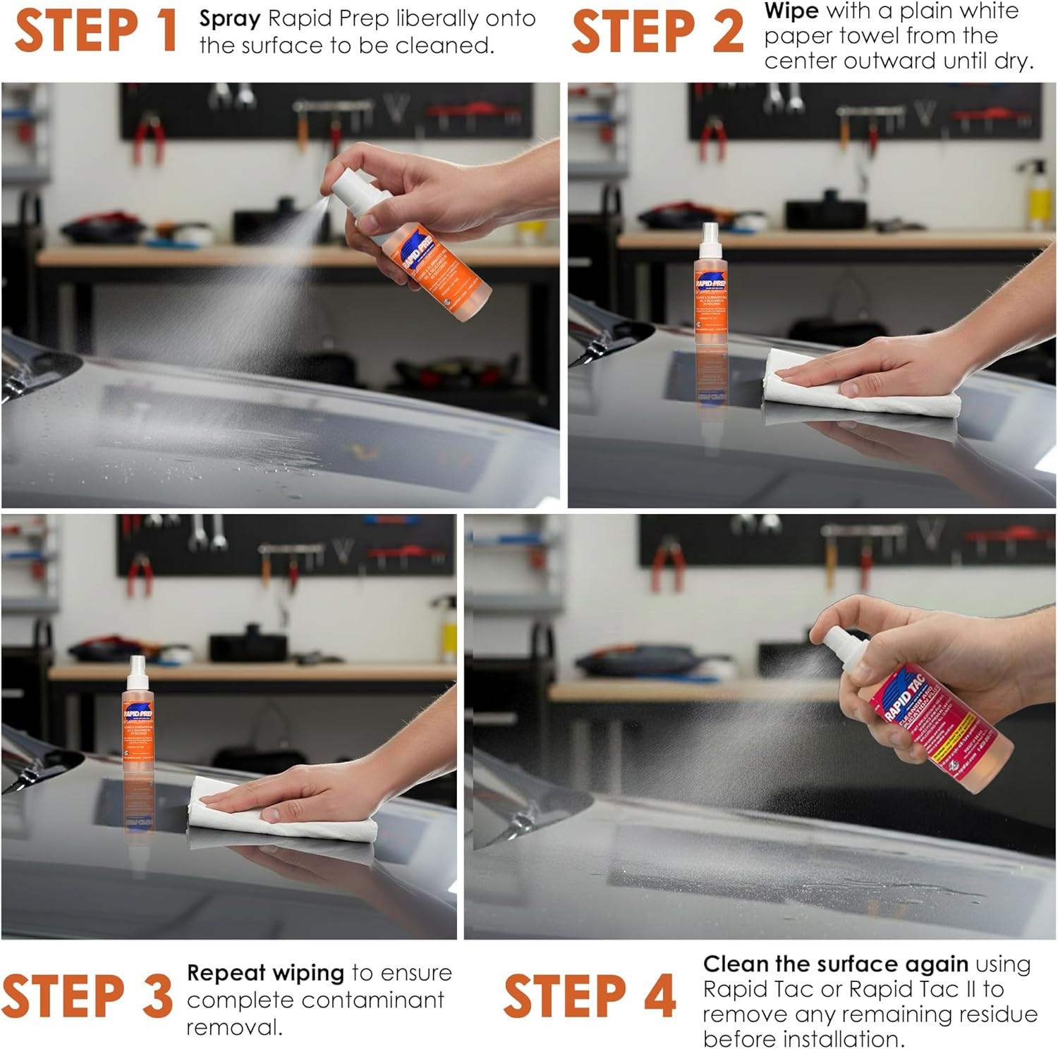 Rapid Prep Surface Cleaner 4 Oz | Safe Water Based Solution Removes Wax, Grease,