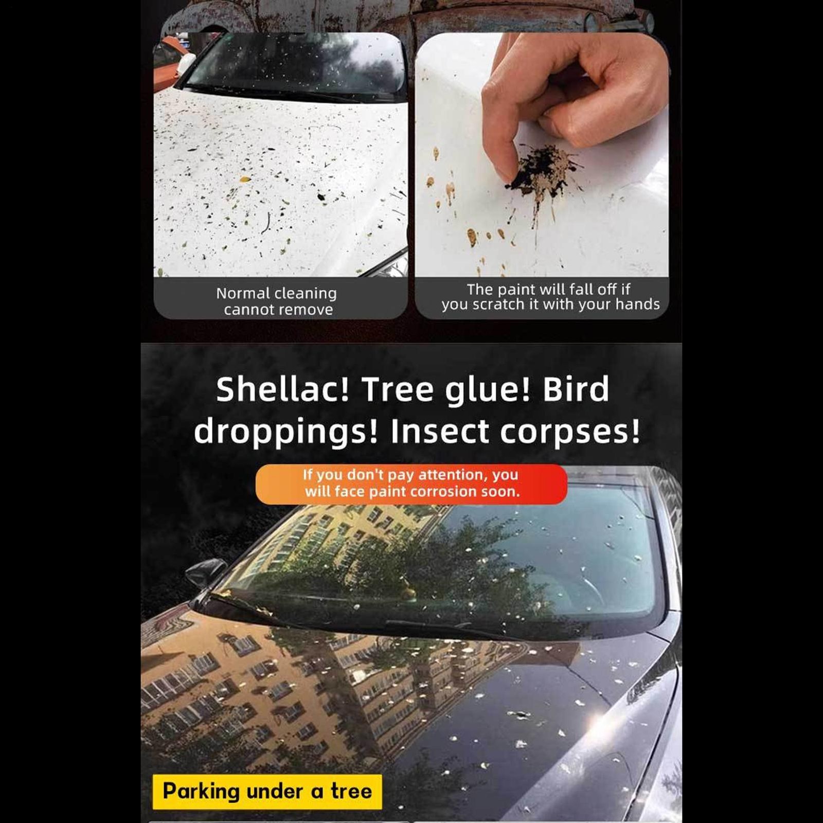 Splat Bird Poop Dropping Bug Insect and Road Grime Remover Car Windshield Spray