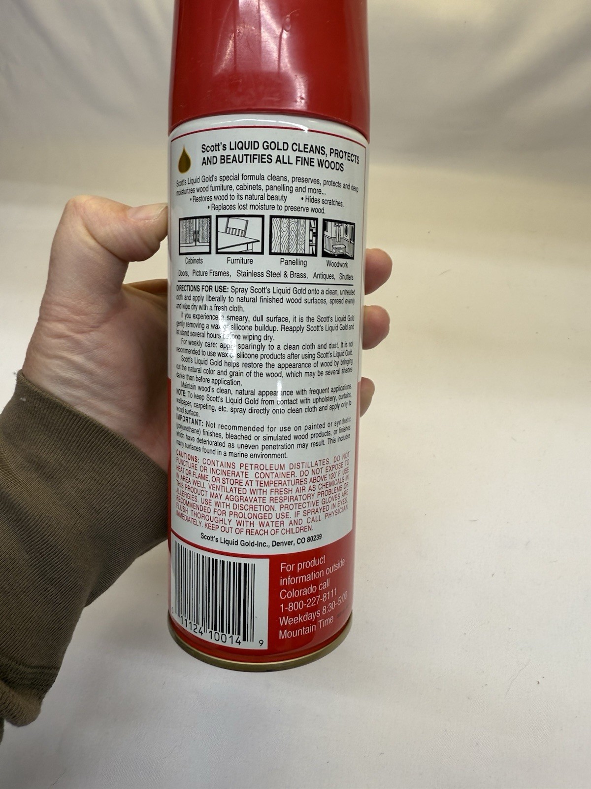 Scott’s Liquid Gold Wood Cleaner Can 16oz VTG