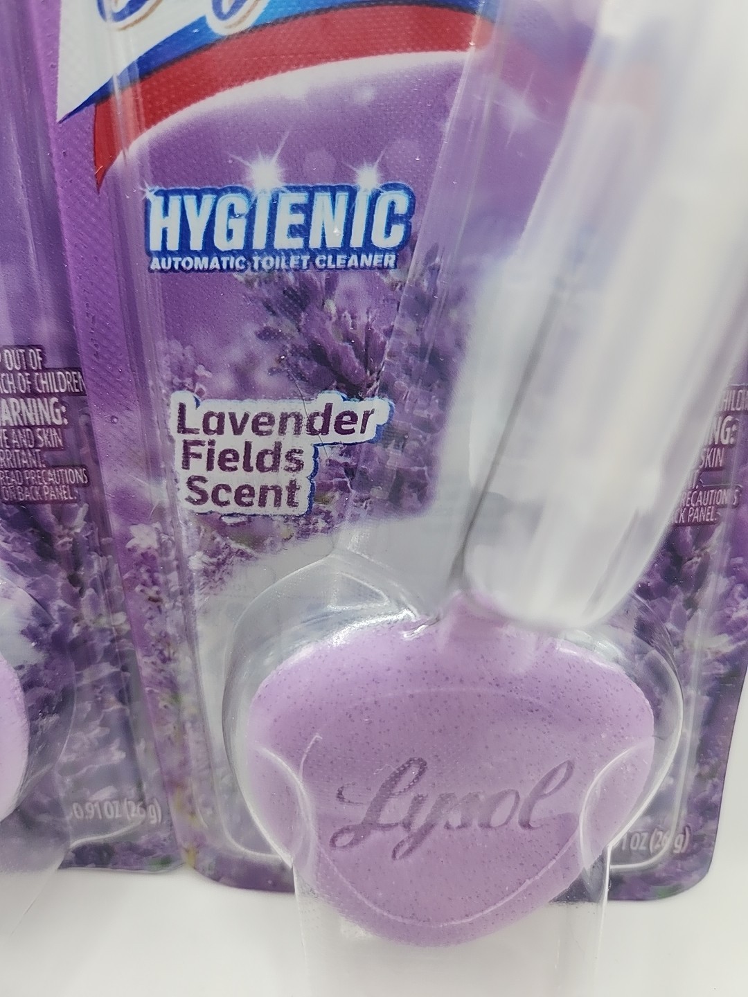 2 Pcs Lysol Hygienic Lavender Field SCENT Automatic Toilet Cleaner Purp Clip On
