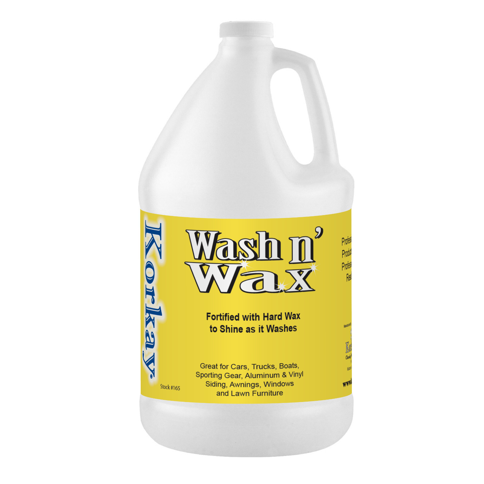 165 Korkay WASH AND WAX Car Truck Motorcycle RV 1 Gallon bottle