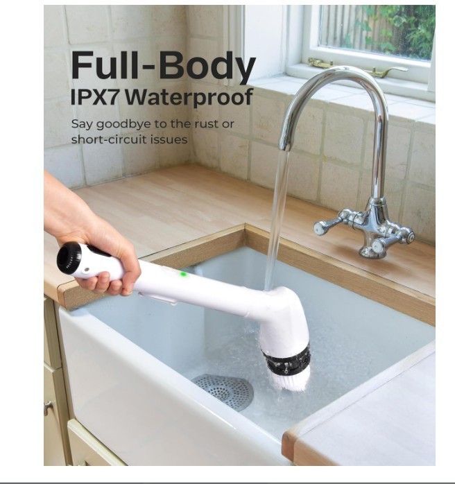 LyriFine Electric Spin Scrubber, New Full-Body IPX7 Waterproof Bathroom Cleaner