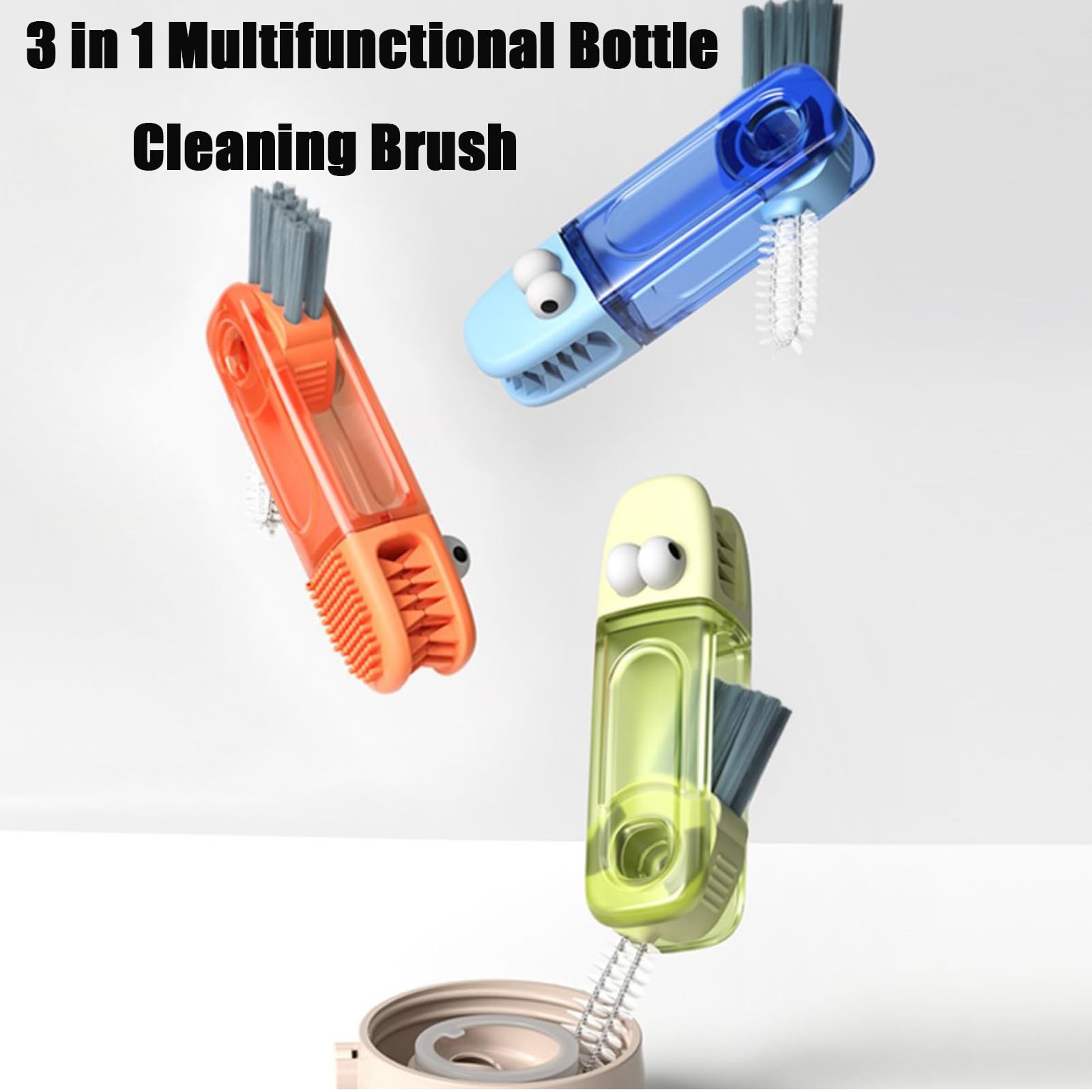 3-in-1 Crocodile Bottle Lid Cleaning Brush Set, Tiny Crevice Gap Cleaner for …