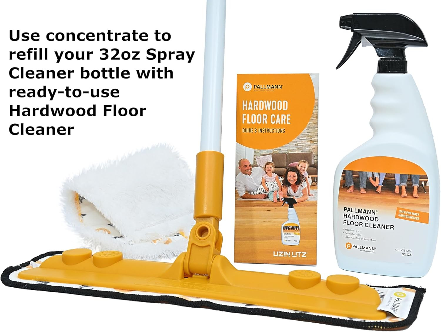 Hardwood Floor Cleaner Concentrate 1 Gallon – Makes 8 Gallons of Cleaner – Water