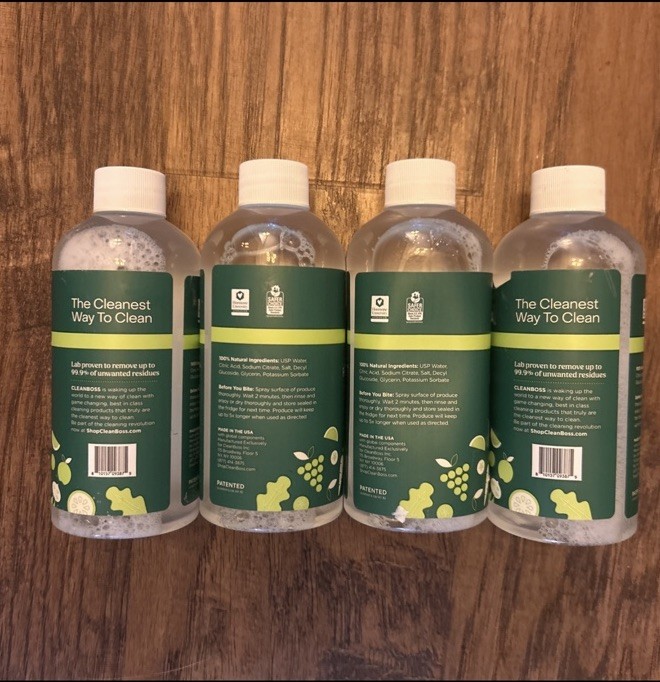 4X Clean Boss Eat Cleaner All Natural Fruit + Veggie Wash Refills 12 fl oz
