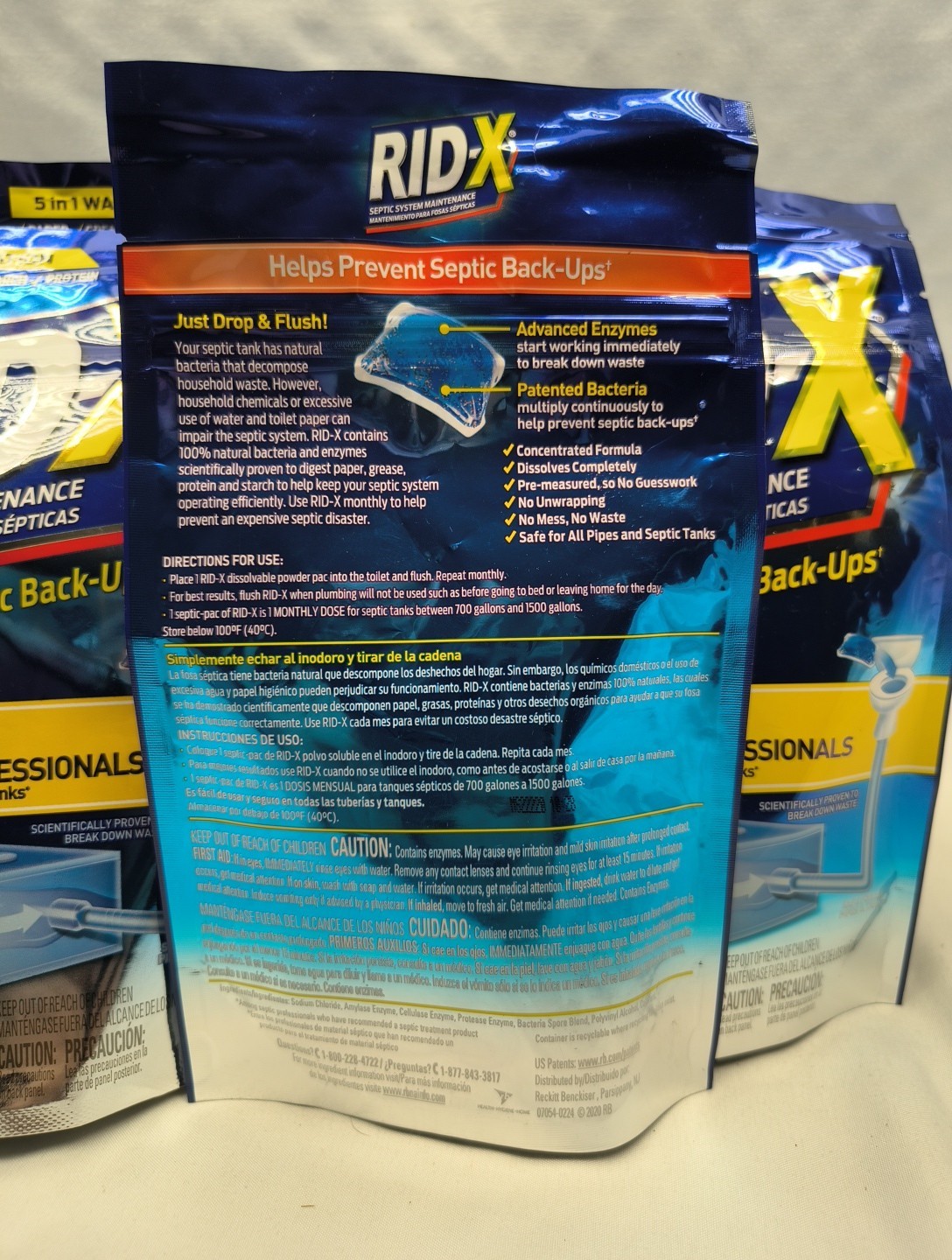 6x Rid-X Septic System Treatment Septic Tank 3-Monthly Powder Pacs 3.2oz