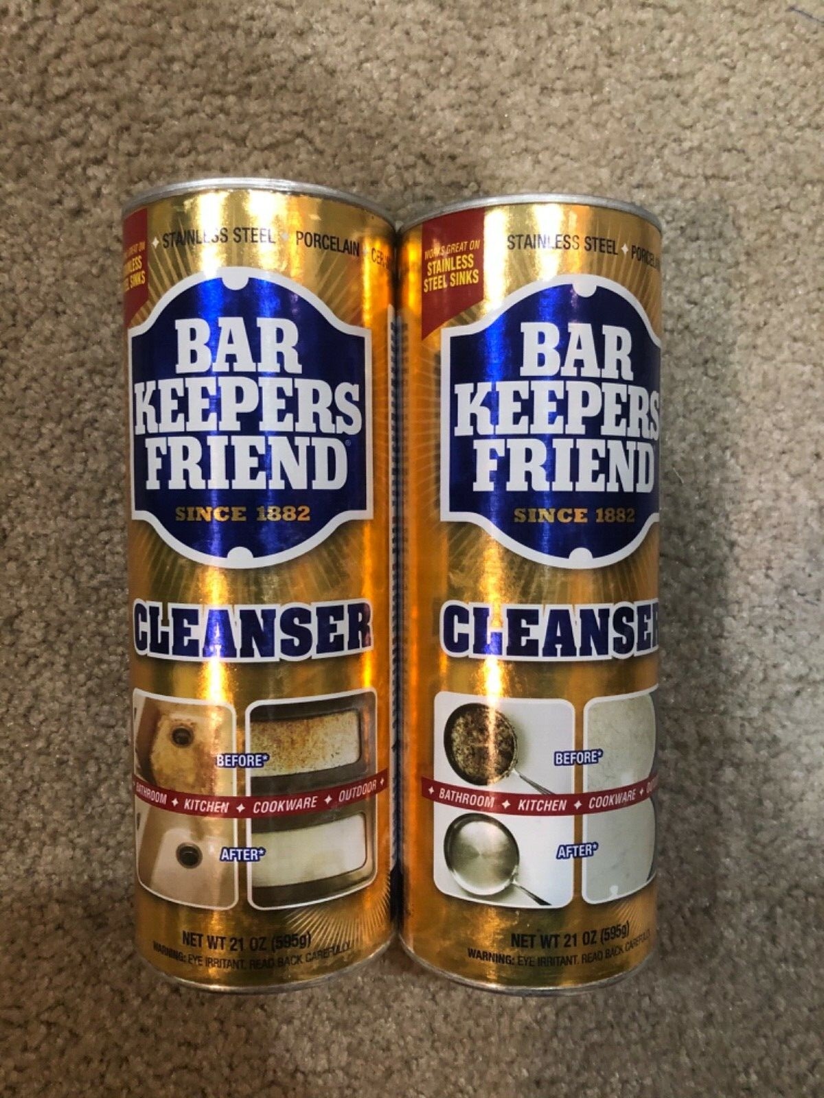 Bar Keepers Friend 21 oz Cookware Bathroom Kitchen Outdoor Cleaner (Lot Of 2)