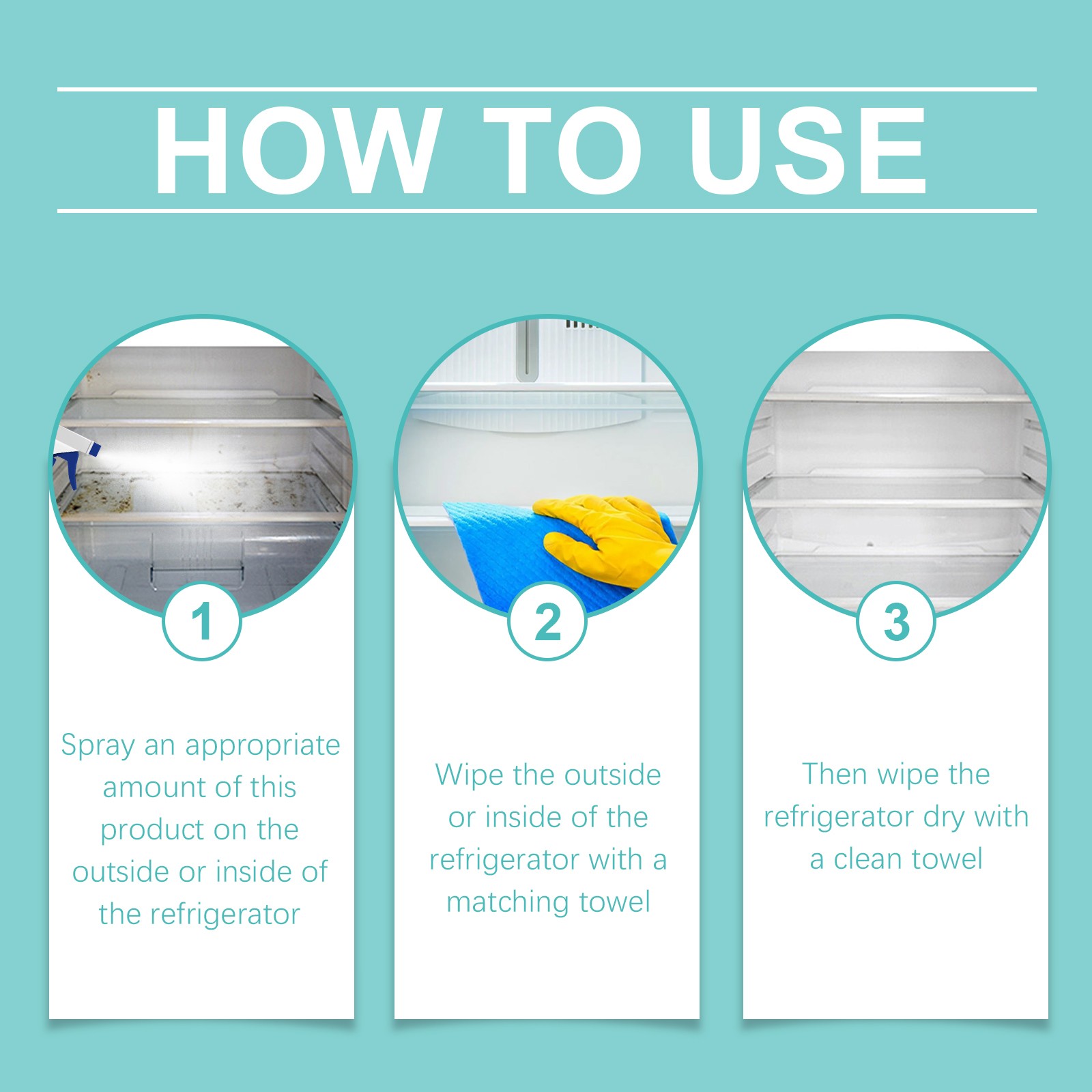 Refrigerator Cleaner Spray Deep Cleaning Deodorizing for Fridge & Freezer