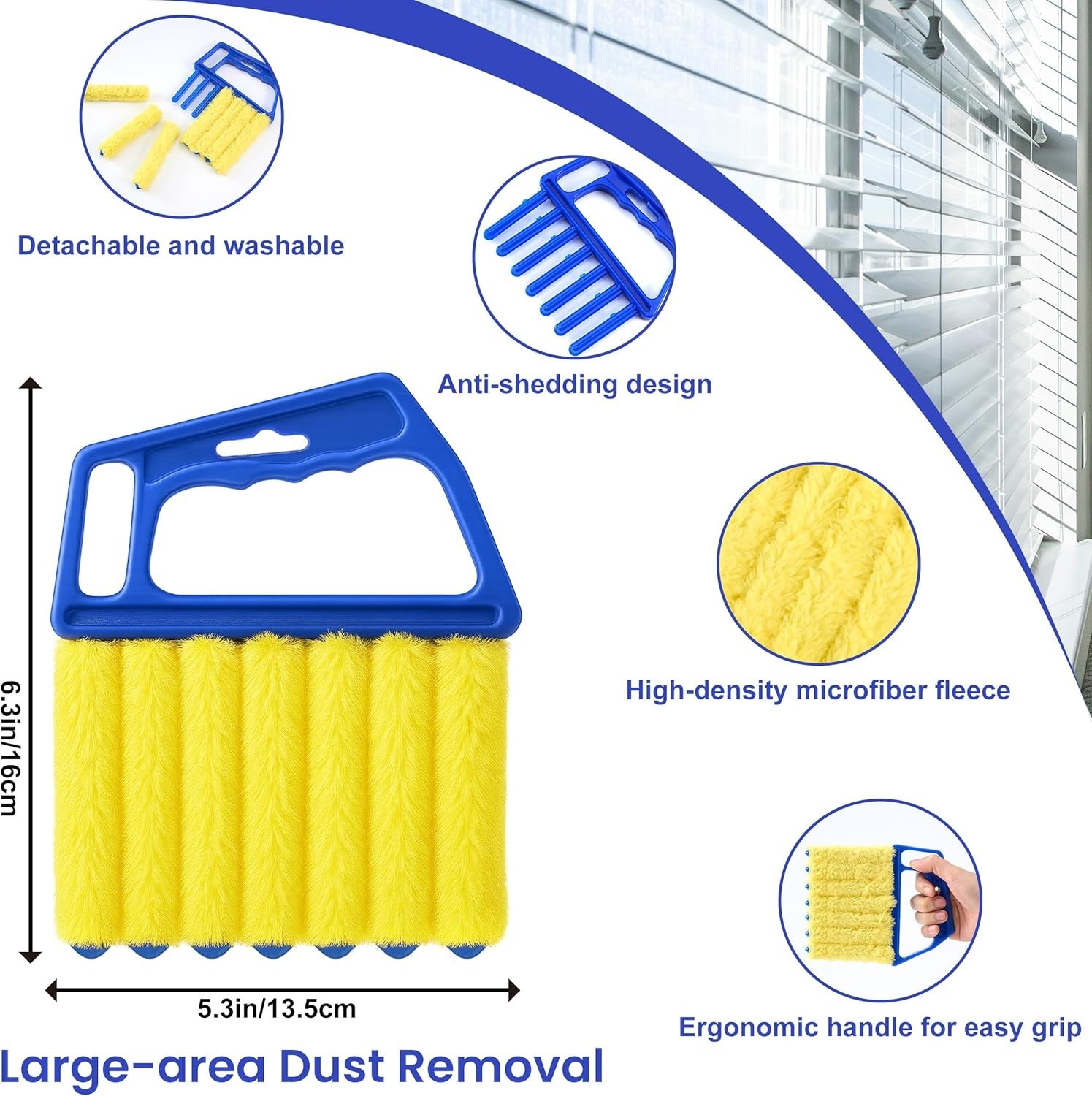 Blind Cleaner Duster Tool – 4 Pcs 7 Fingers Anti-Shedding Window Blind Cleane…