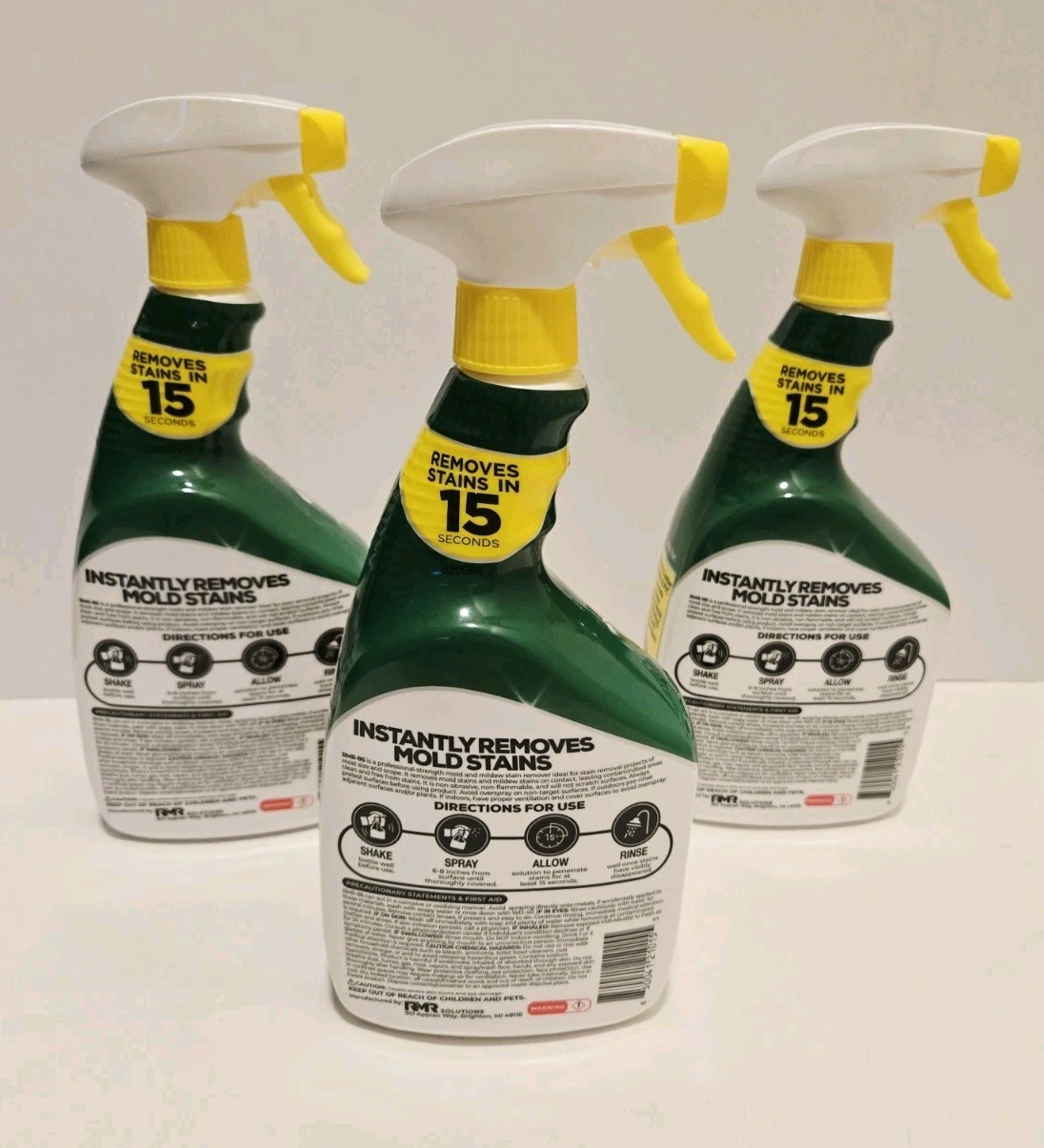RMR-86 Solutions Instant Mold & Mildew Stain Remover Multi Surface 32oz Lot of 3