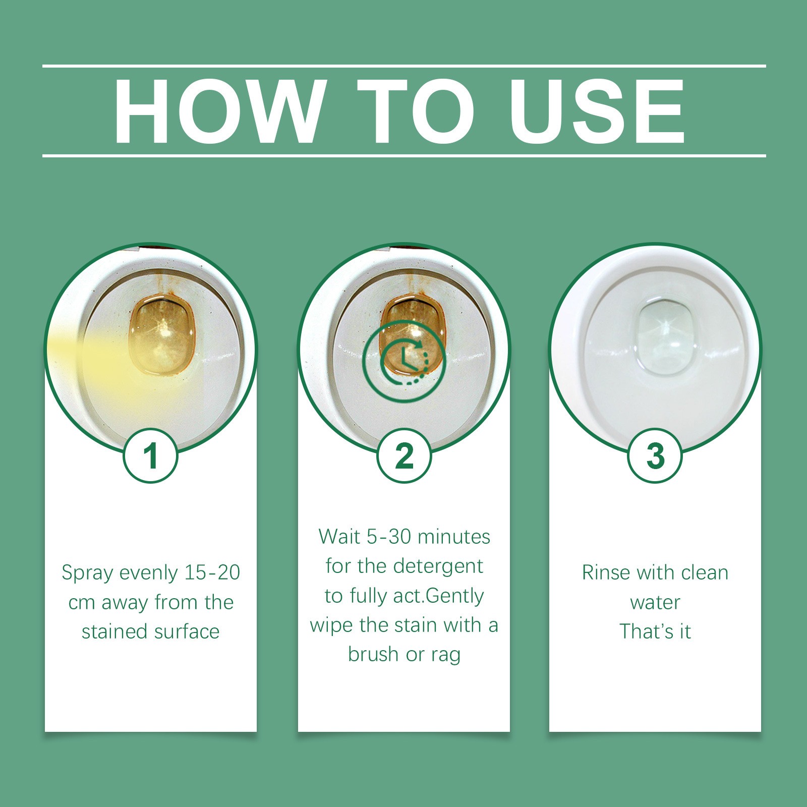 1~3 Pack Ox-alic Acid Cleaner Spray, Powerful Stain Removal for Toilet Bathroom