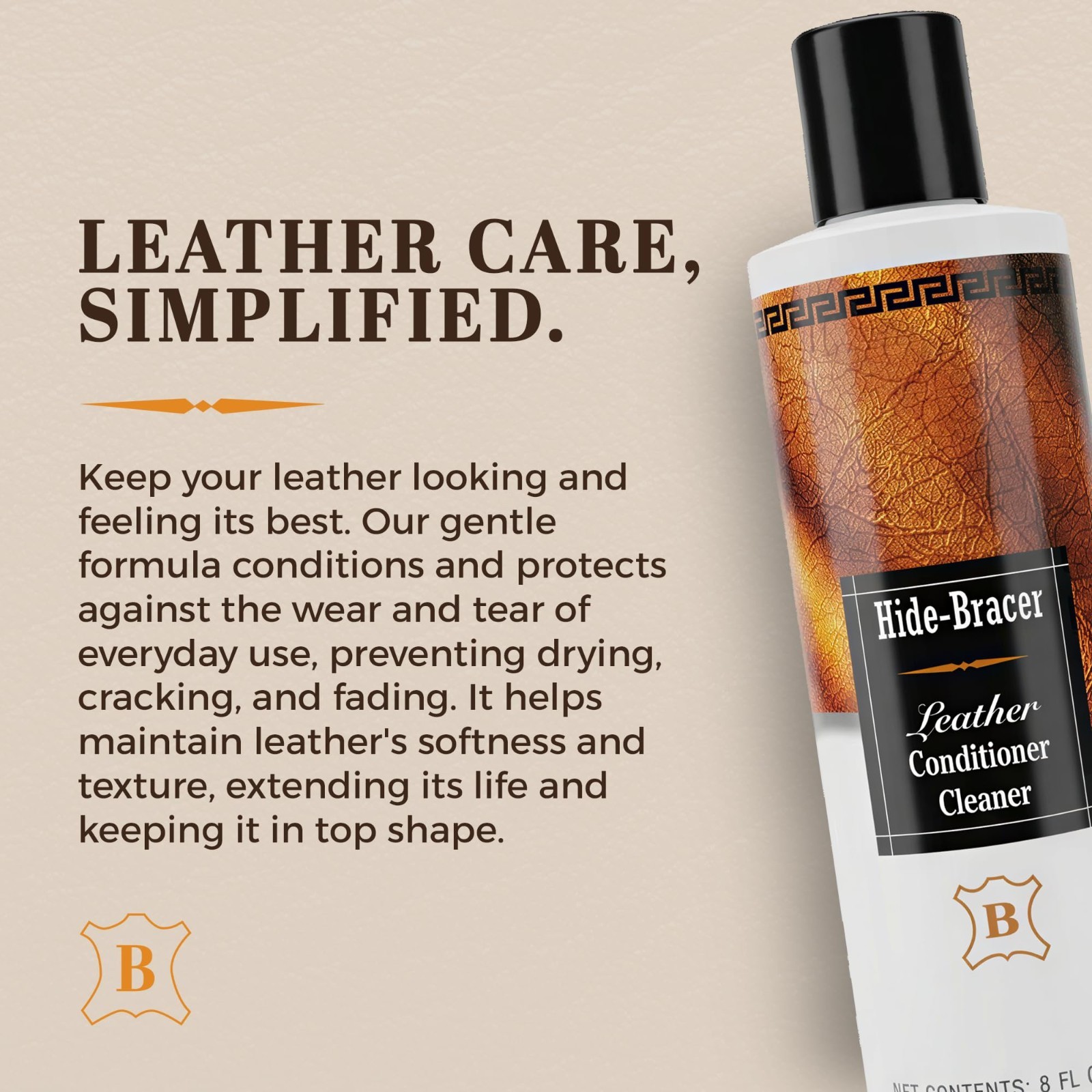 Leather Cleaner & Conditioner 8oz | Cleans, Protects & Conditions Leather | Prev