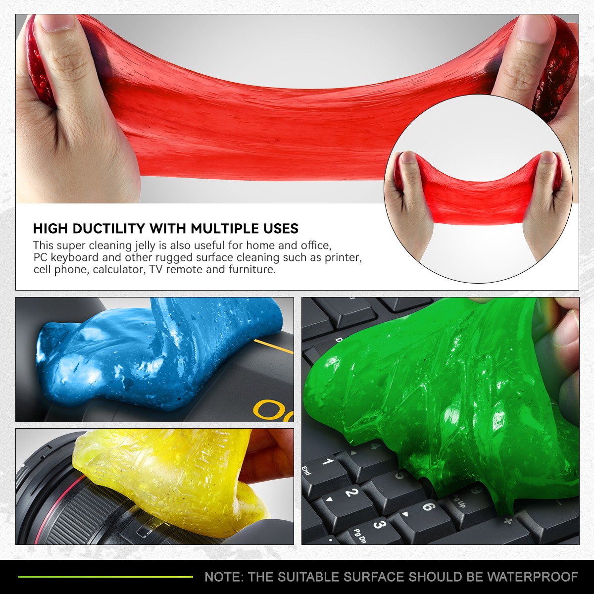 DNA Motoring 4 x Universal Dust Sticky Cleaning Gel Jelly Blue+Red+Green+Yellow