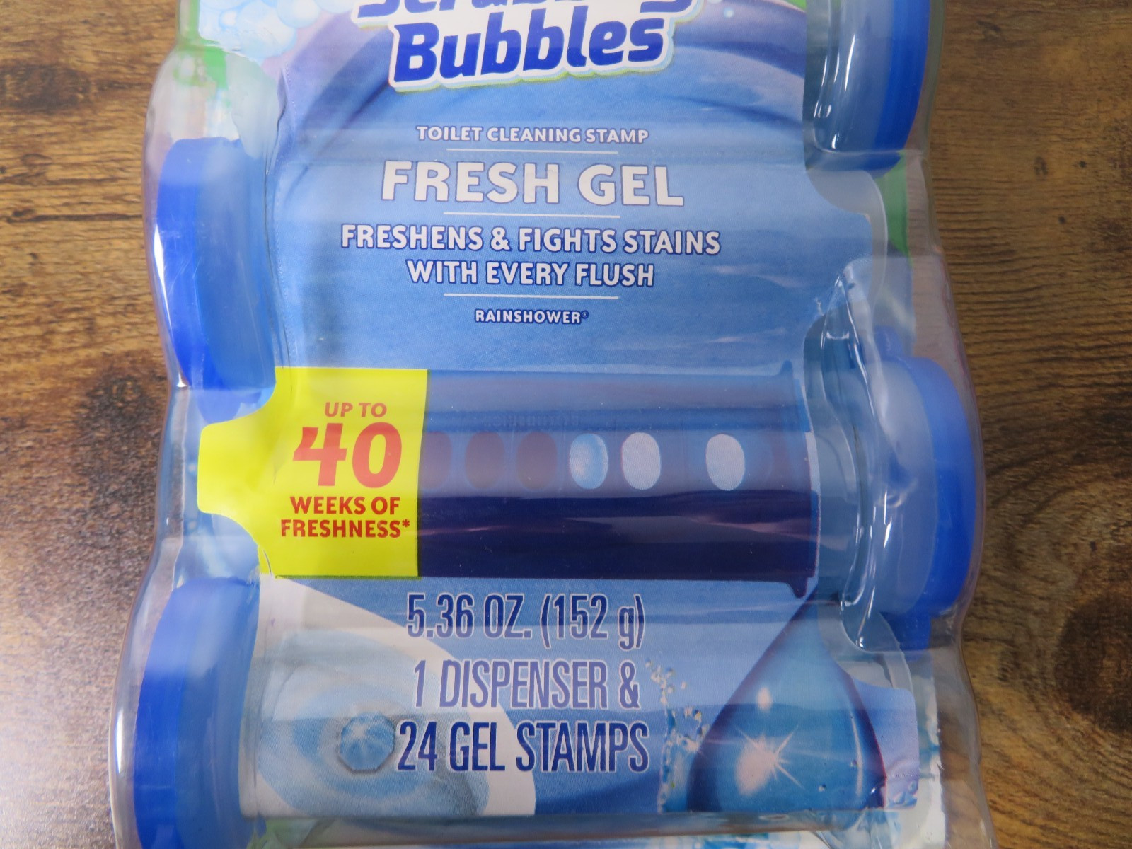 Scrubbing Bubbles Toilet Cleaning Stamp Fresh Gel – Rainshower – 24 Stamps